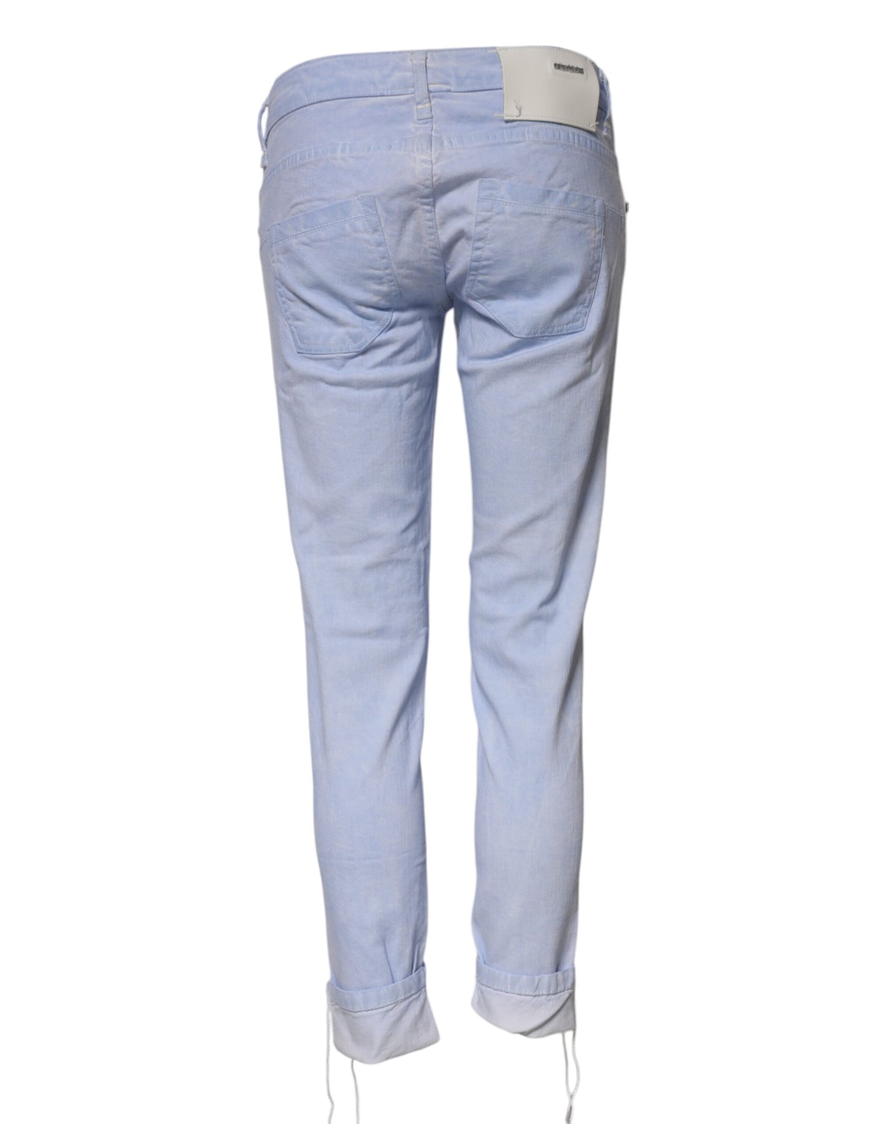 Acht Light Blue Cotton Slim Fit Denim Low Waist Denim Jeans | Regal Royce
