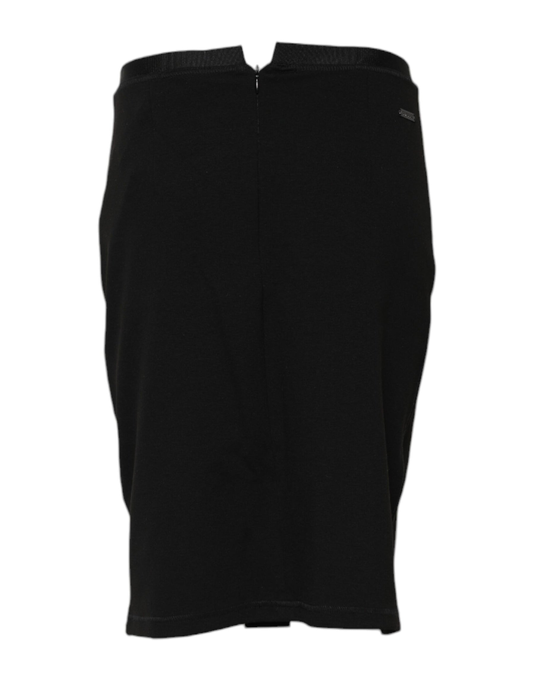 GF Ferre Black Polyester Pencil Cut Knee Length Skirt | Regal Royce