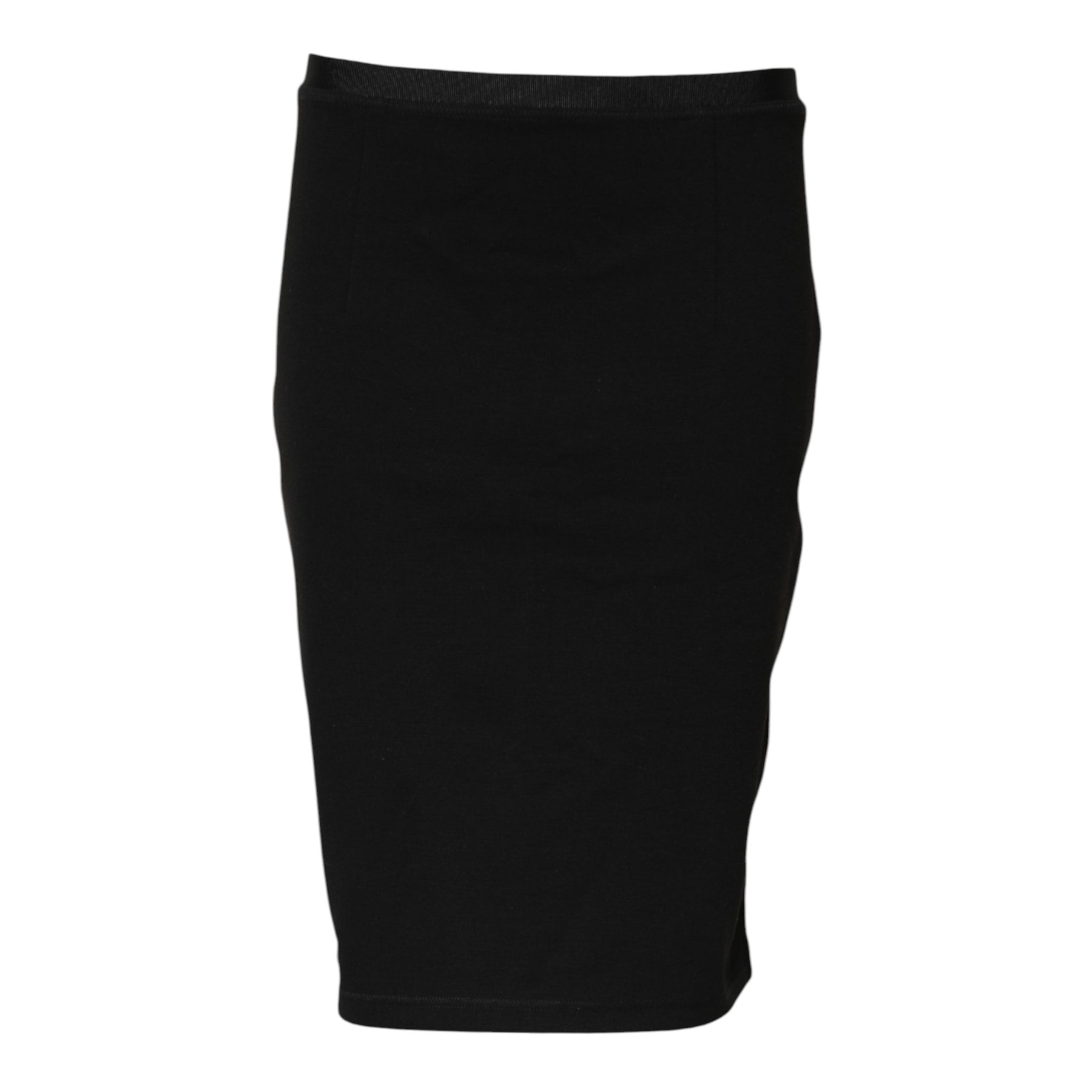 GF Ferre Black Polyester Pencil Cut Knee Length Skirt | Regal Royce