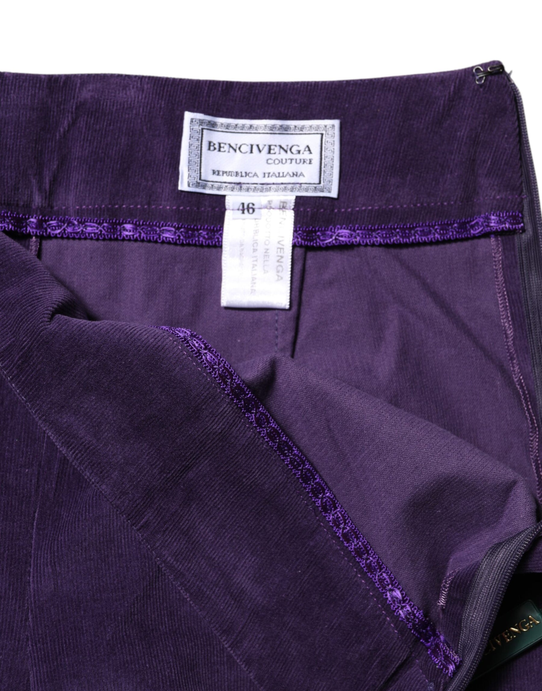 BENCIVENGA Purple High Waisted Flared Pants | Regal Royce