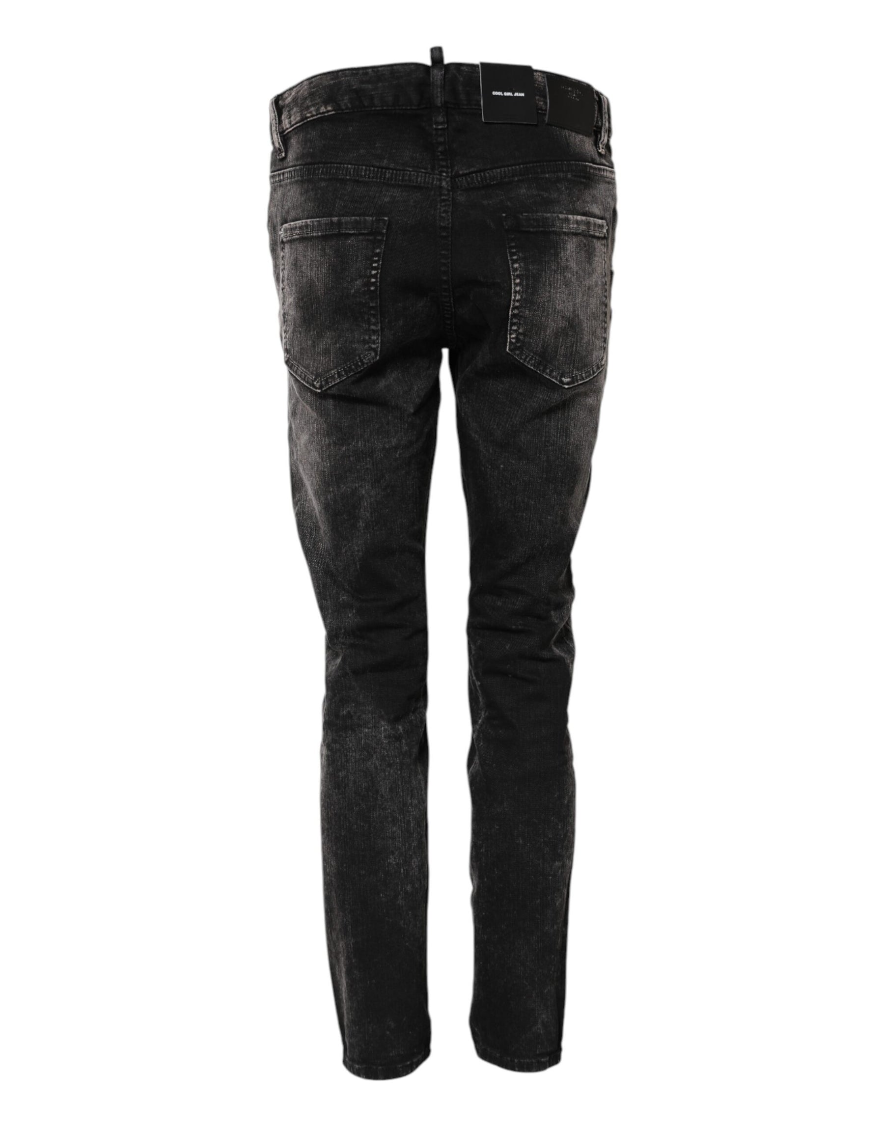 Dsquared² Black Washed Mid Waist Tapered Denim Jeans | Regal Royce