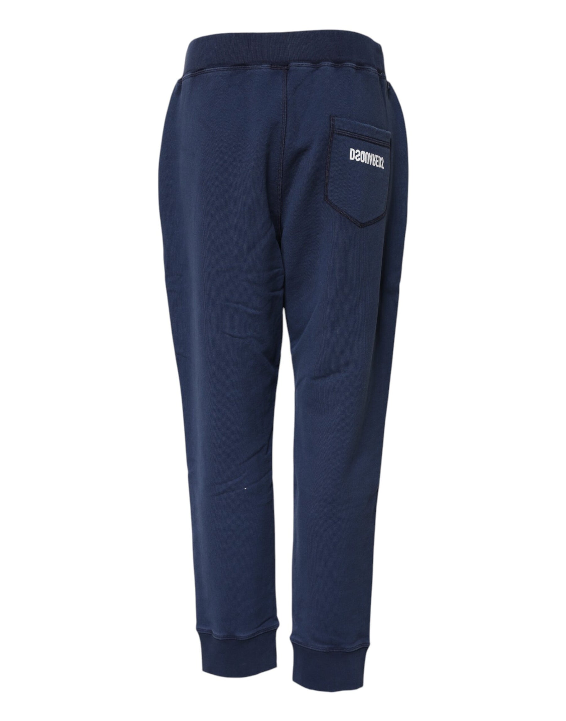 Dsquared² Blue Cotton Mid Waisted Jogger Pants | Regal Royce