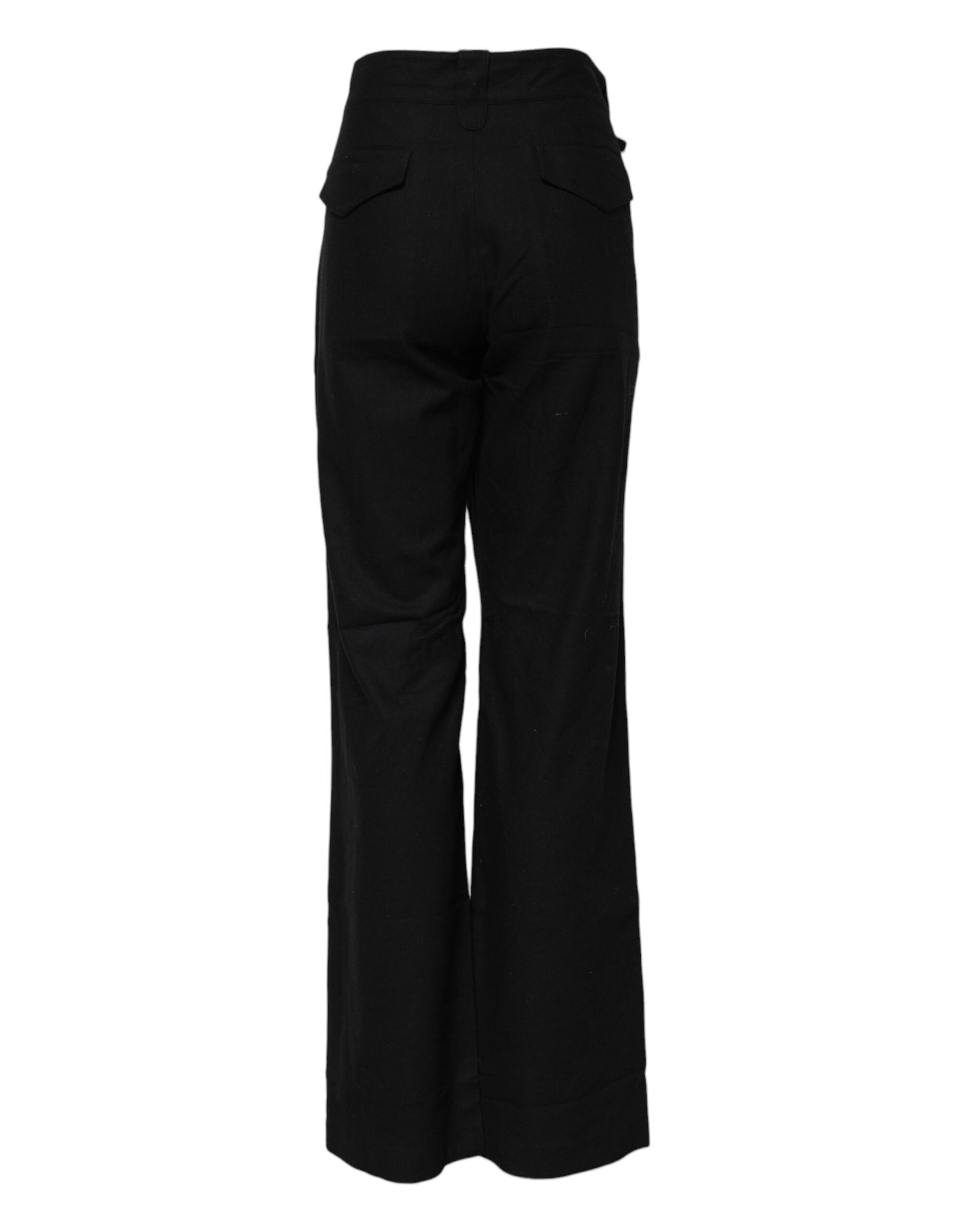 Ermanno Scervino Black Straight Fit High Waist Pants | Regal Royce