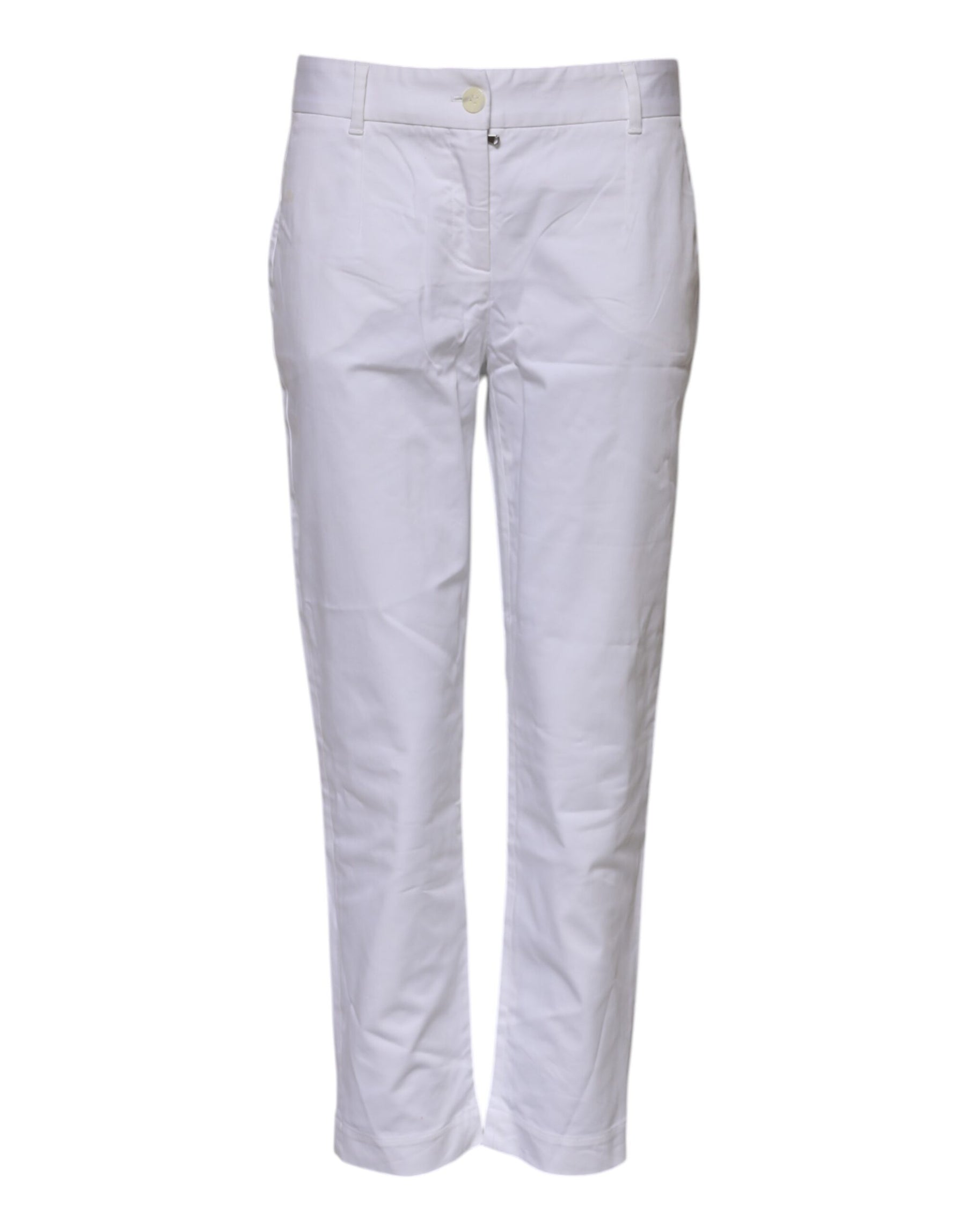 Dolce & Gabbana White Cotton Stretch Mid Waist Jeans | Regal Royce