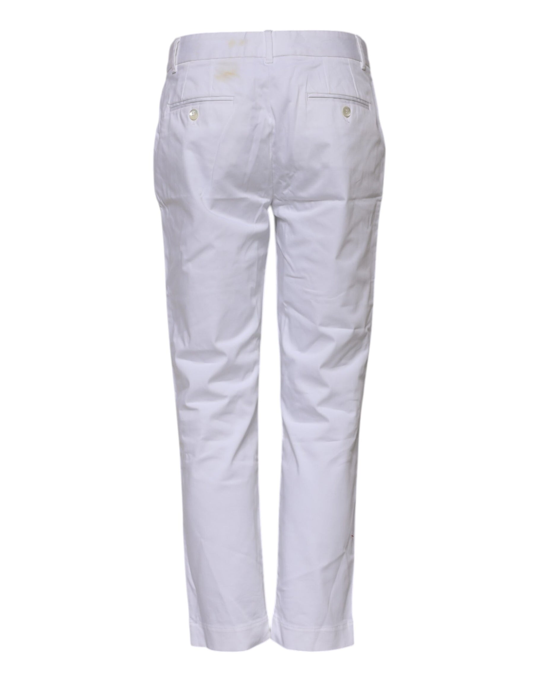 Dolce & Gabbana White Cotton Stretch Mid Waist Jeans | Regal Royce