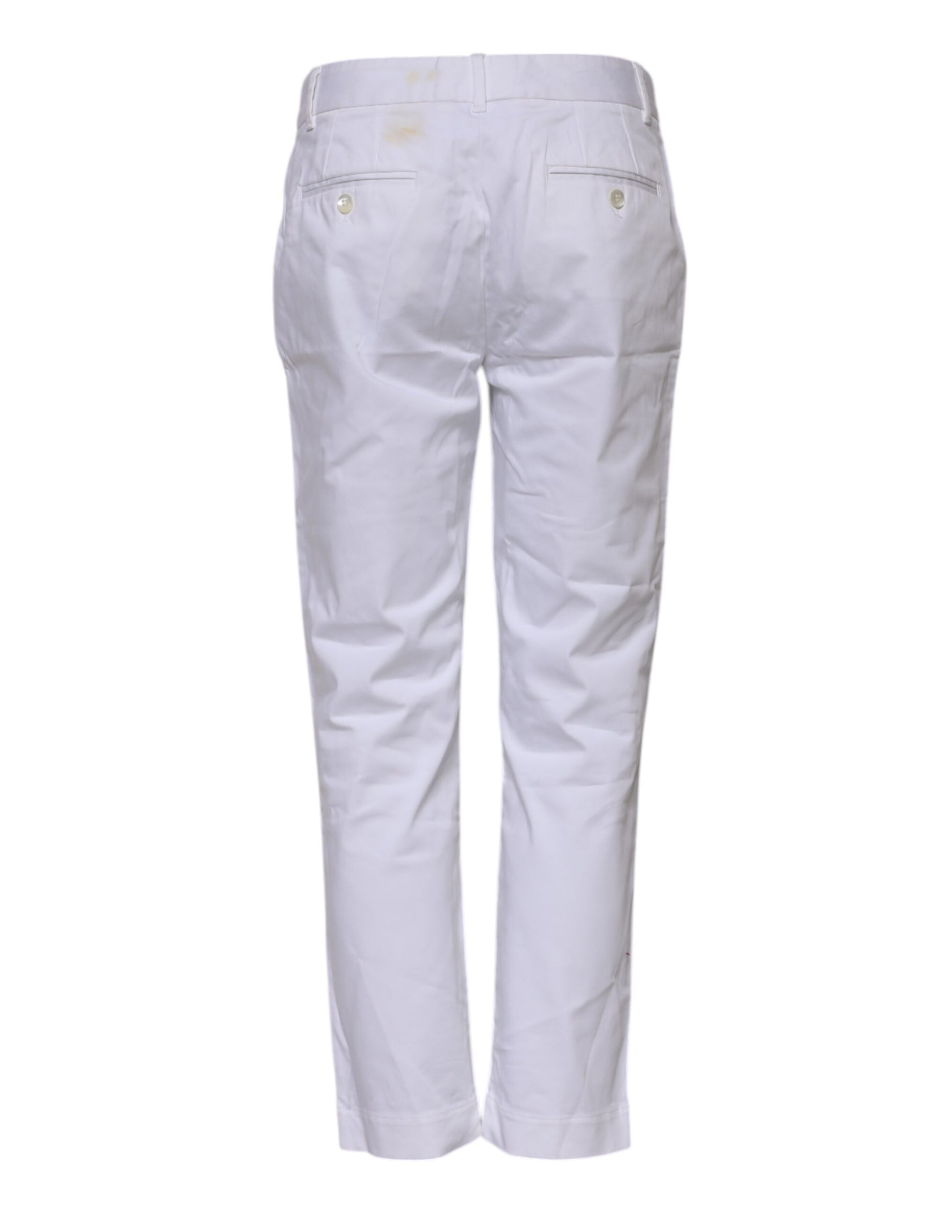 Dolce & Gabbana White Cotton Stretch Mid Waist Jeans