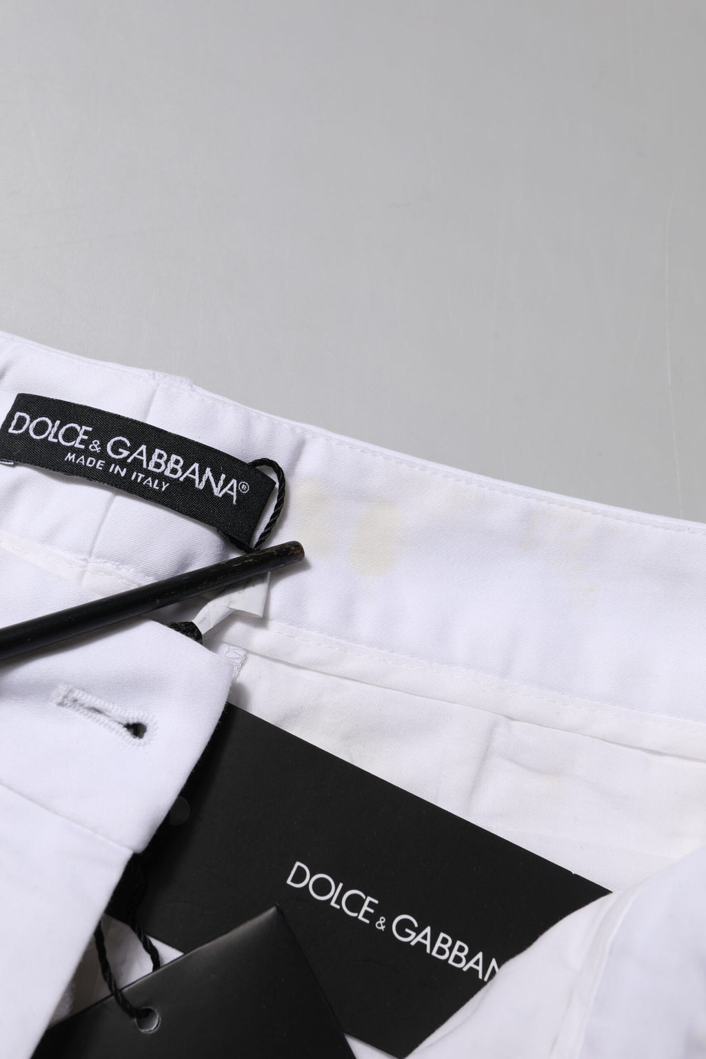 Dolce & Gabbana White Cotton Stretch Mid Waist Jeans