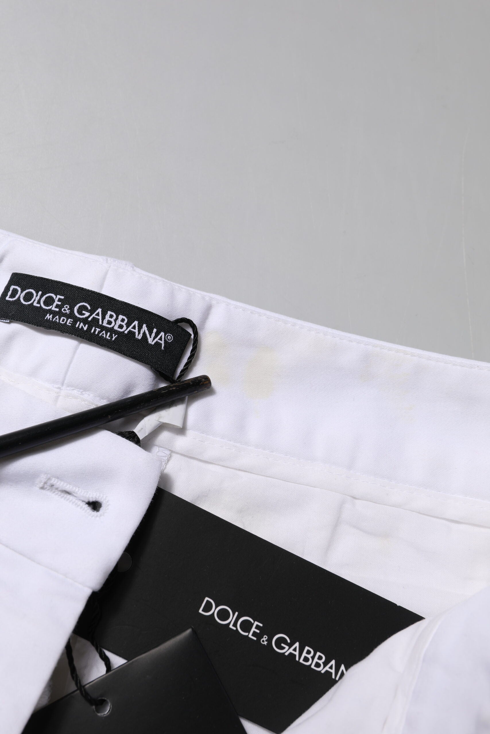 Dolce & Gabbana White Cotton Stretch Mid Waist Jeans | Regal Royce