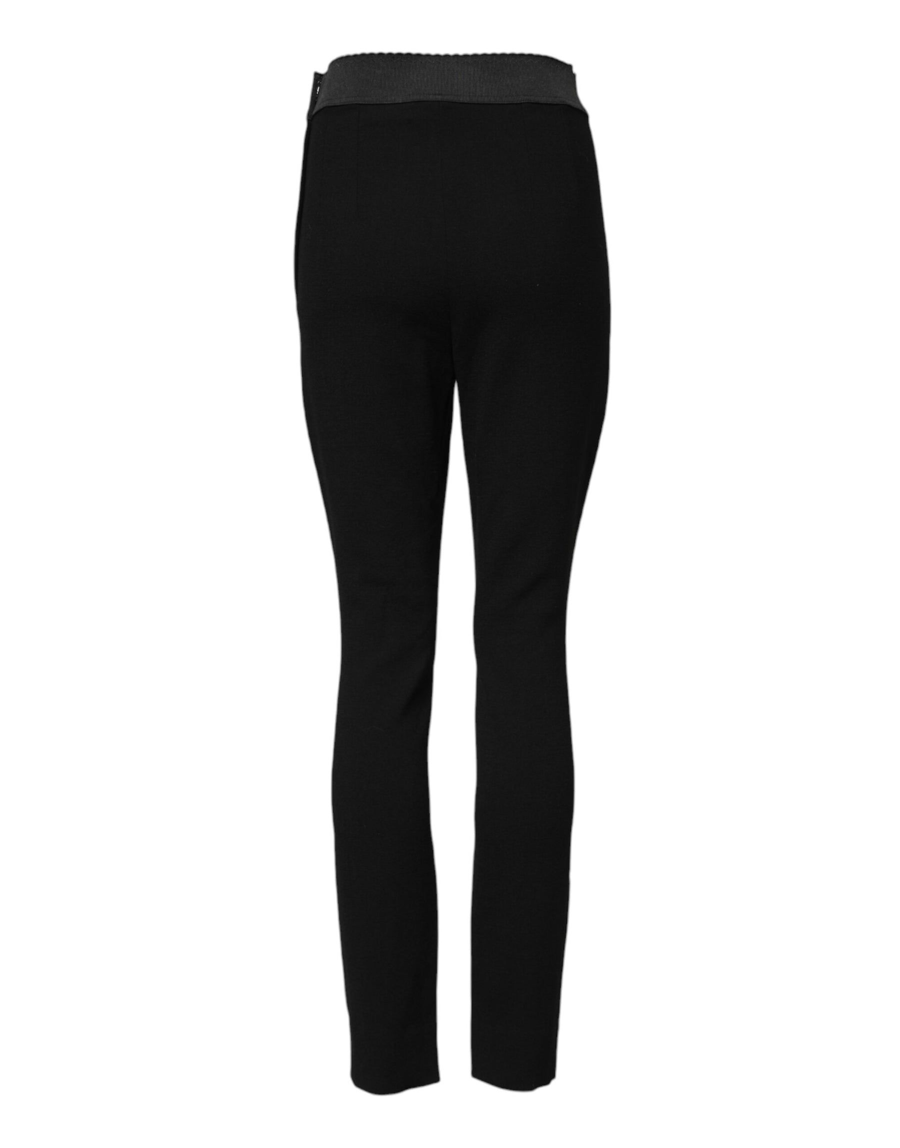Dolce & Gabbana Black Wool Leggings Stretch Pants | Regal Royce