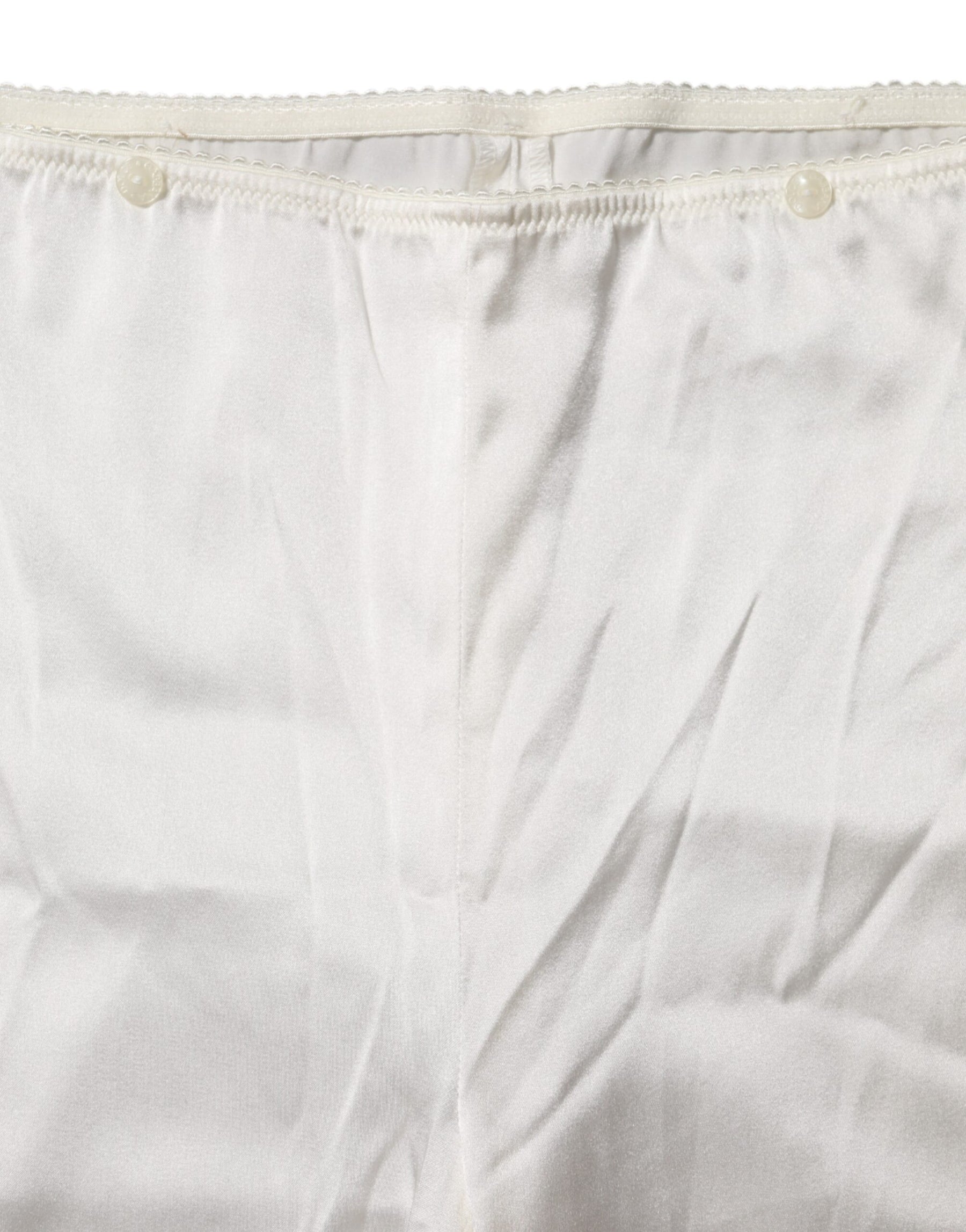 Dolce & Gabbana Ivory Silk Tapered High Waist Pants | Regal Royce