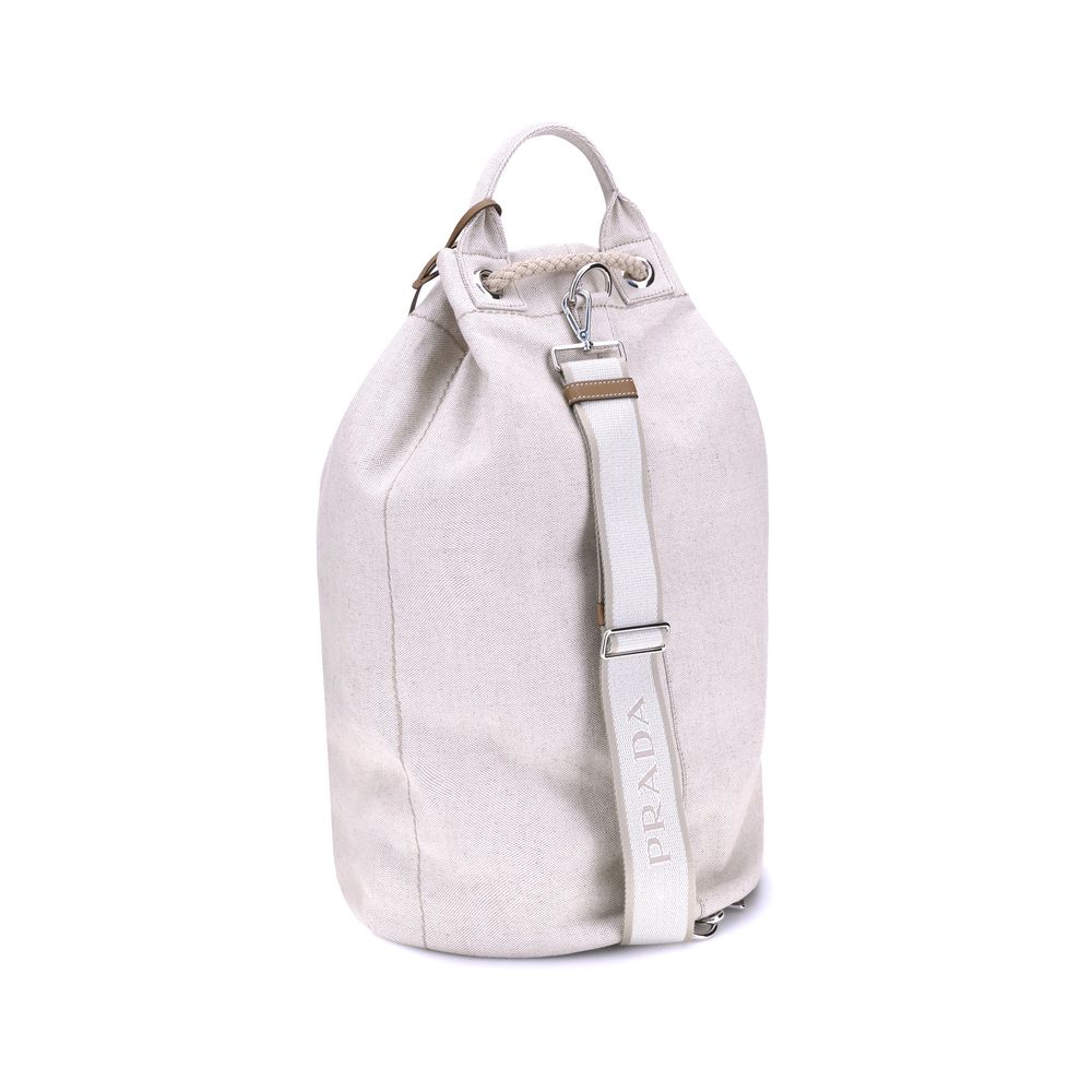Prada White Cotton Backet Bag | Regal Royce