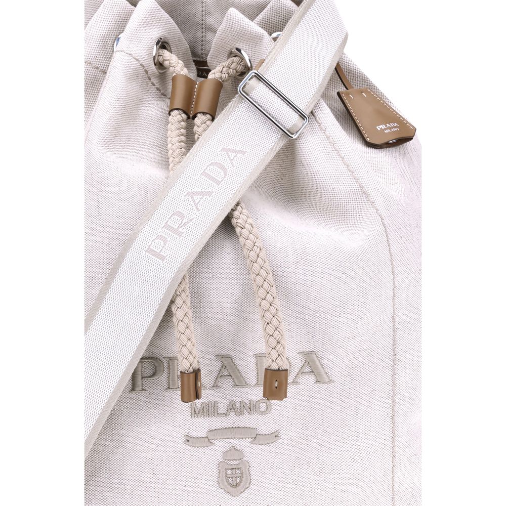 Prada White Cotton Backet Bag | Regal Royce