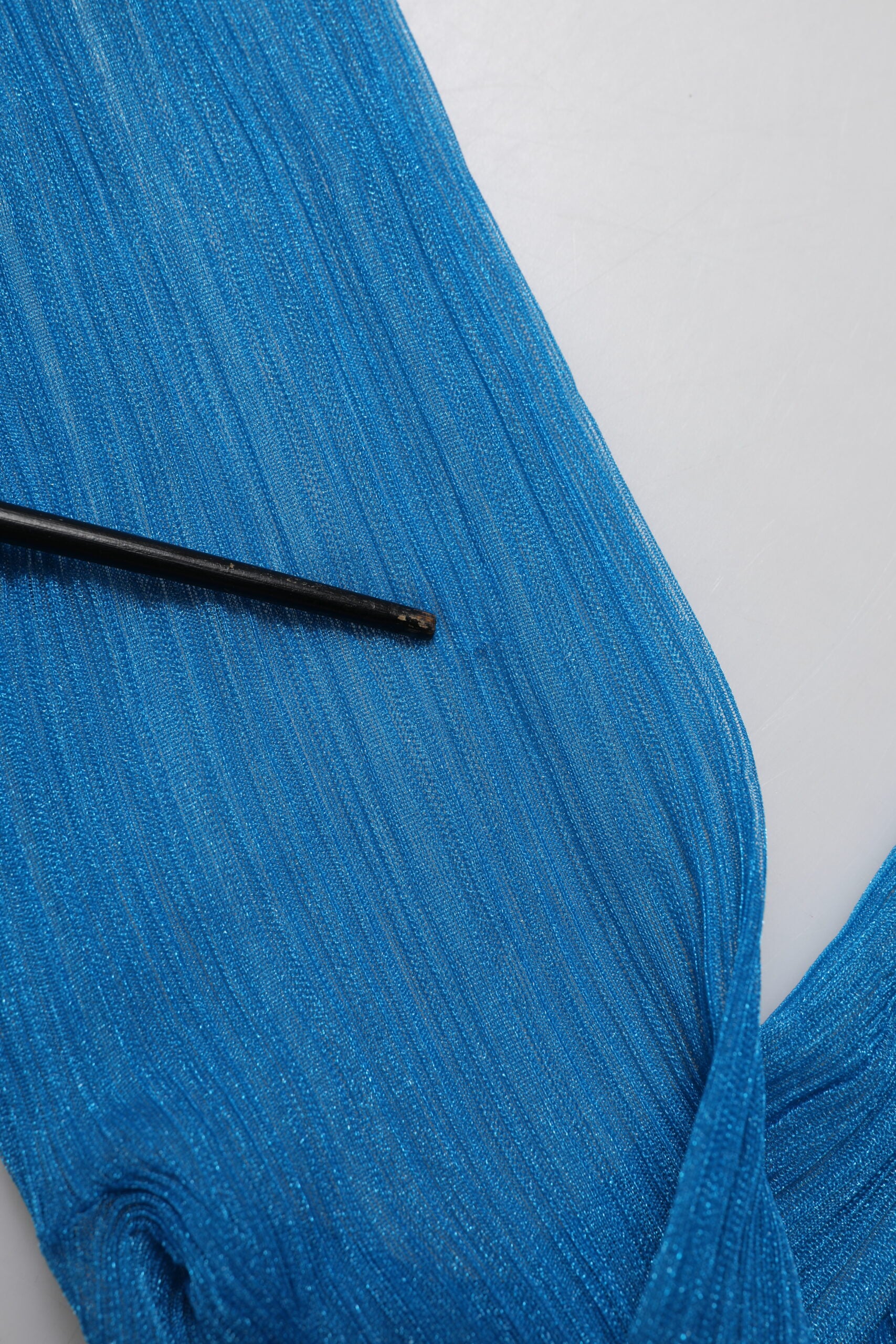 Dolce & Gabbana Blue See Through Turtleneck Long Sleeves Top | Regal Royce