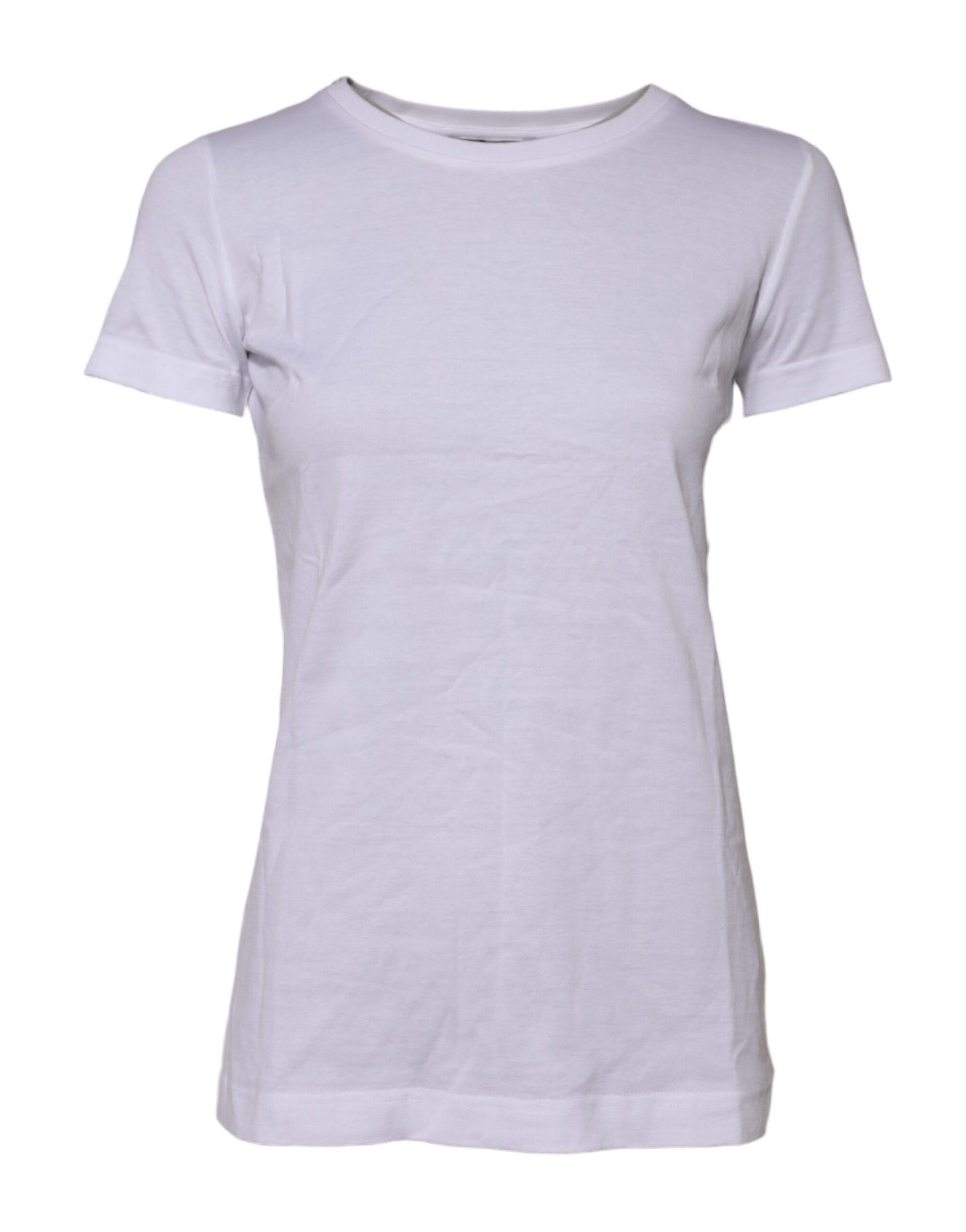 Dolce & Gabbana White Cotton Short Sleeves Round Neck T-shirt