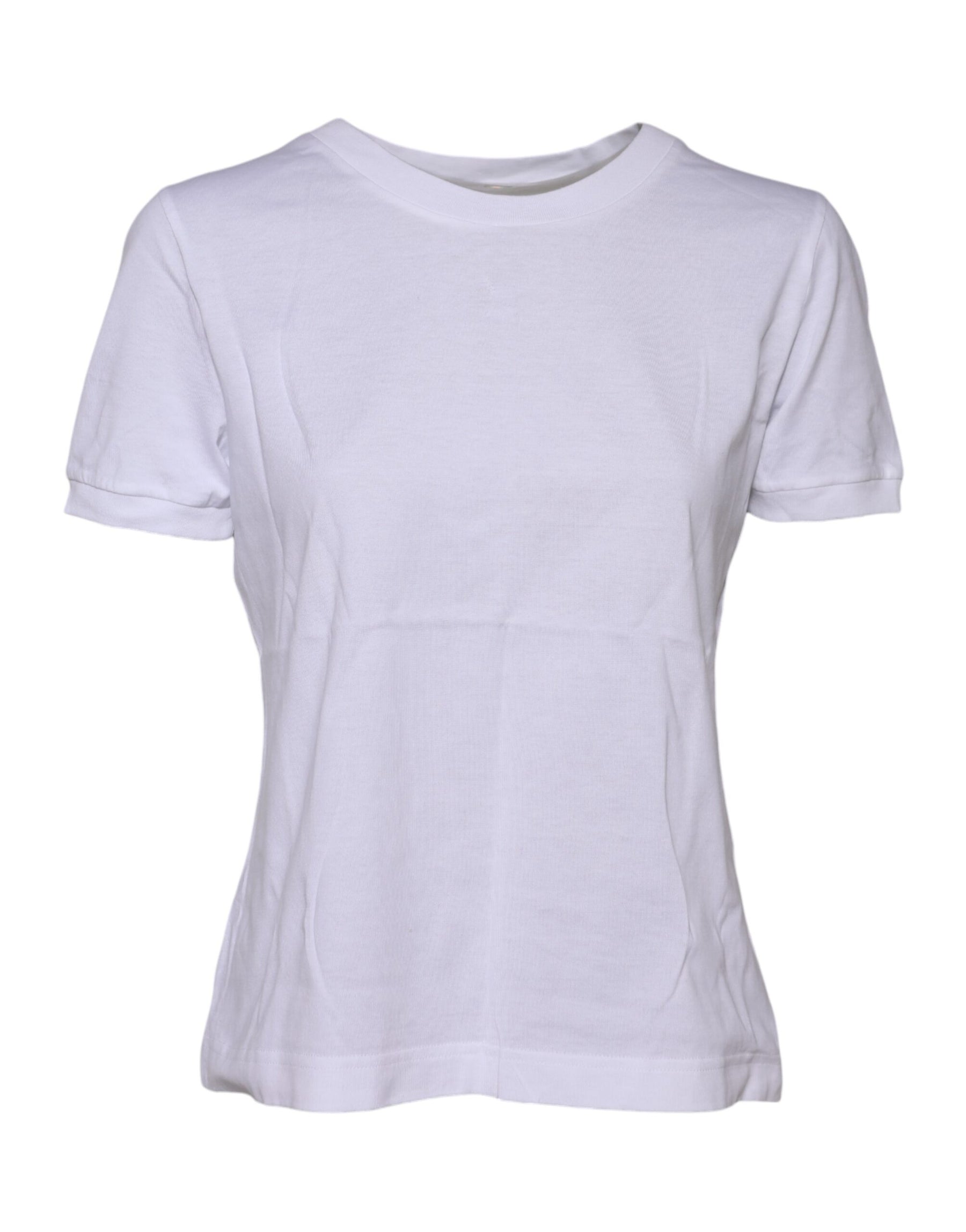 Dolce & Gabbana White Cotton Round Neck Short Sleeves T-shirt | Regal Royce