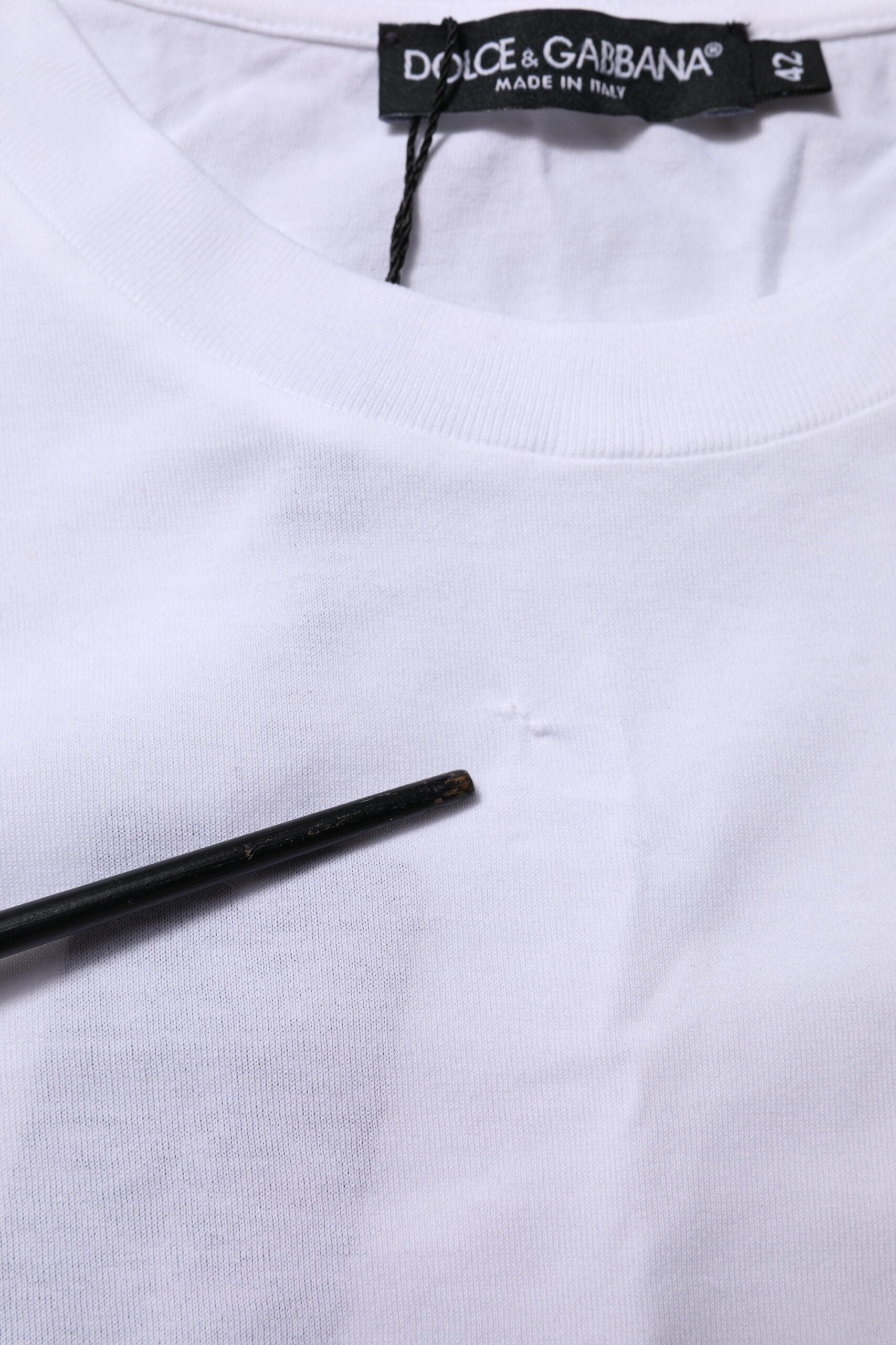 Dolce & Gabbana White Cotton Round Neck Short Sleeves T-shirt | Regal Royce