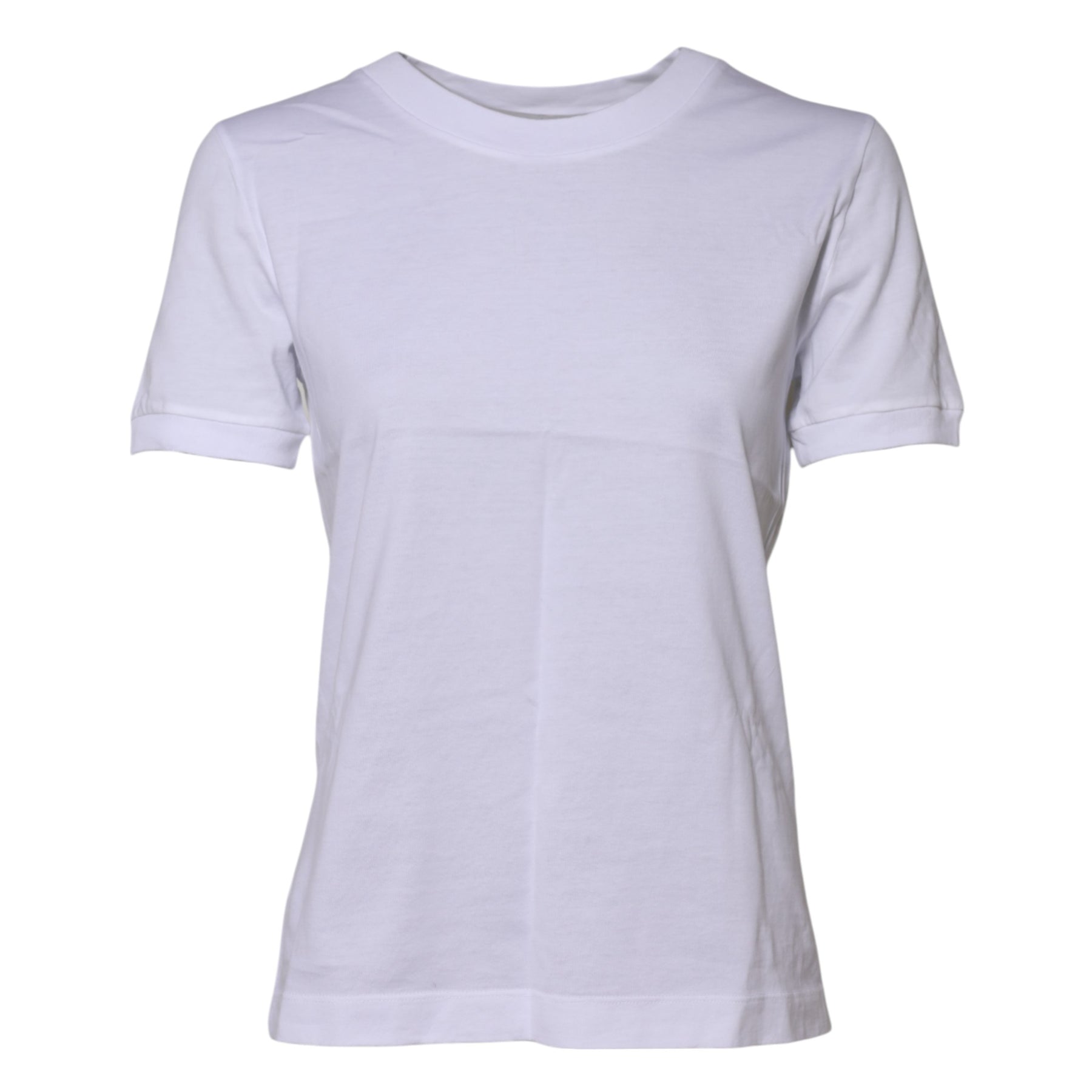 Dolce & Gabbana White Cotton Round Neck Short Sleeves T-shirt | Regal Royce