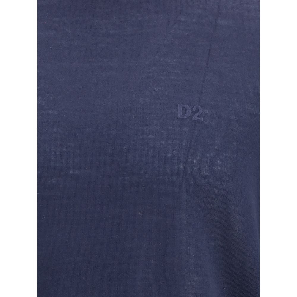 Dsquared² Blue Fleece Wool Turtleneck | Regal Royce