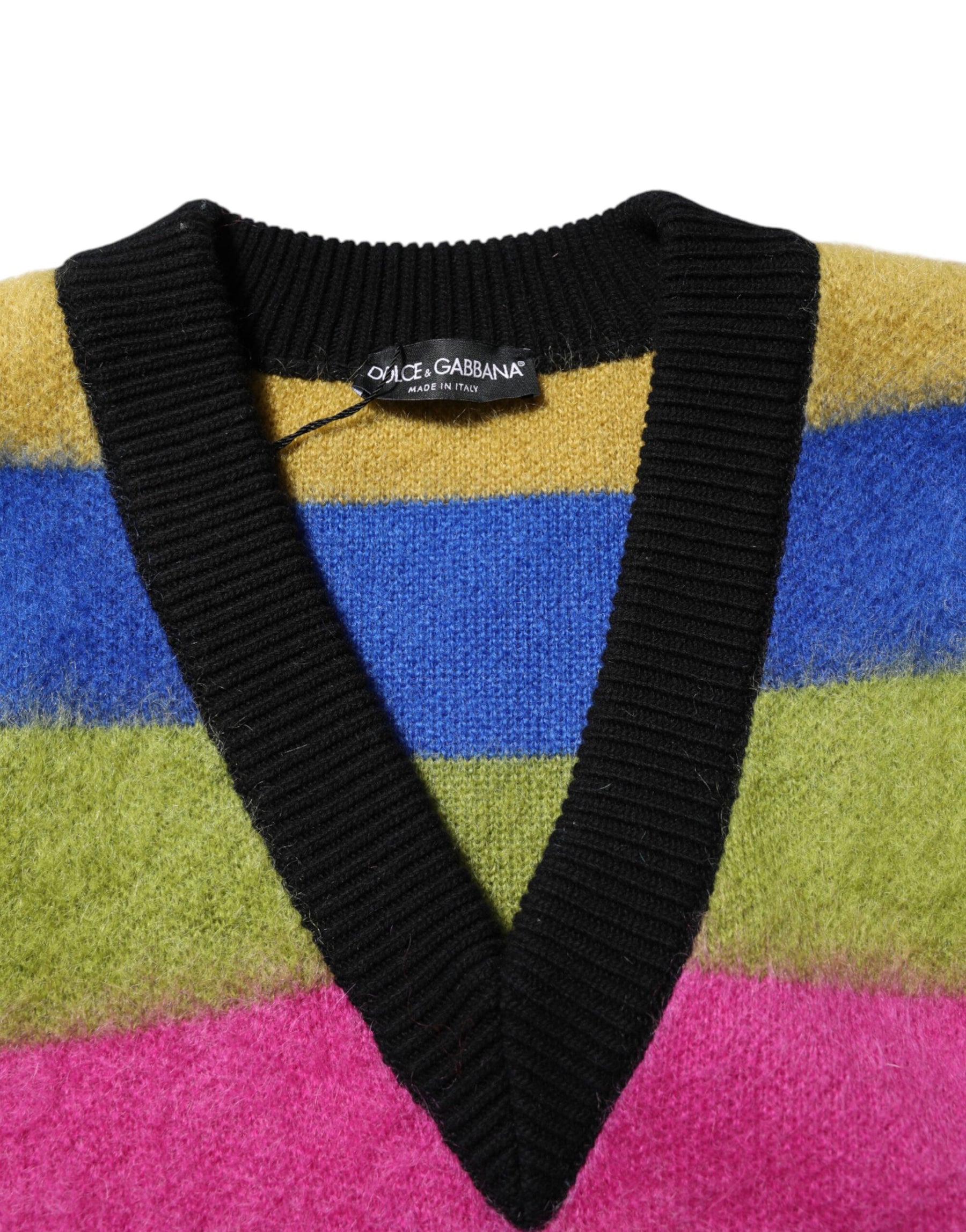 Dolce & Gabbana Multicolor Glitch Design Pullover Sweater | Regal Royce