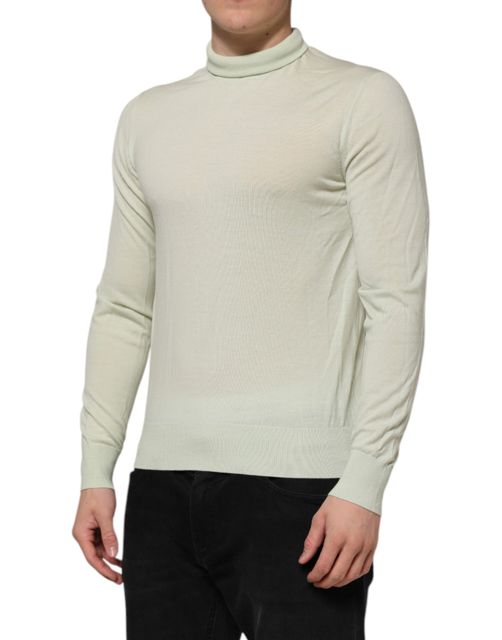 Dolce & Gabbana Mint Green Wool Turtleneck Pullover Sweater