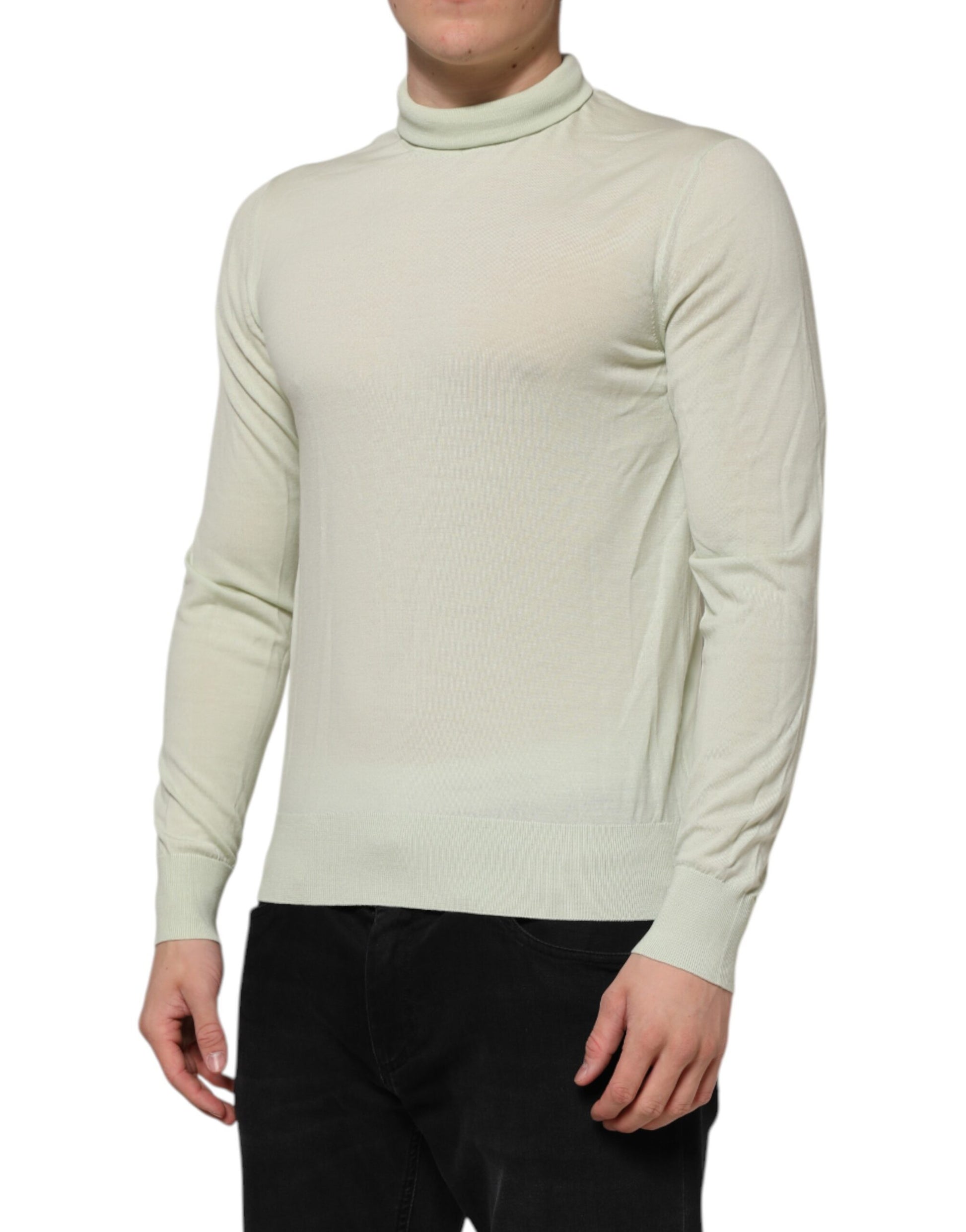 Dolce & Gabbana Mint Green Wool Turtleneck Pullover Sweater