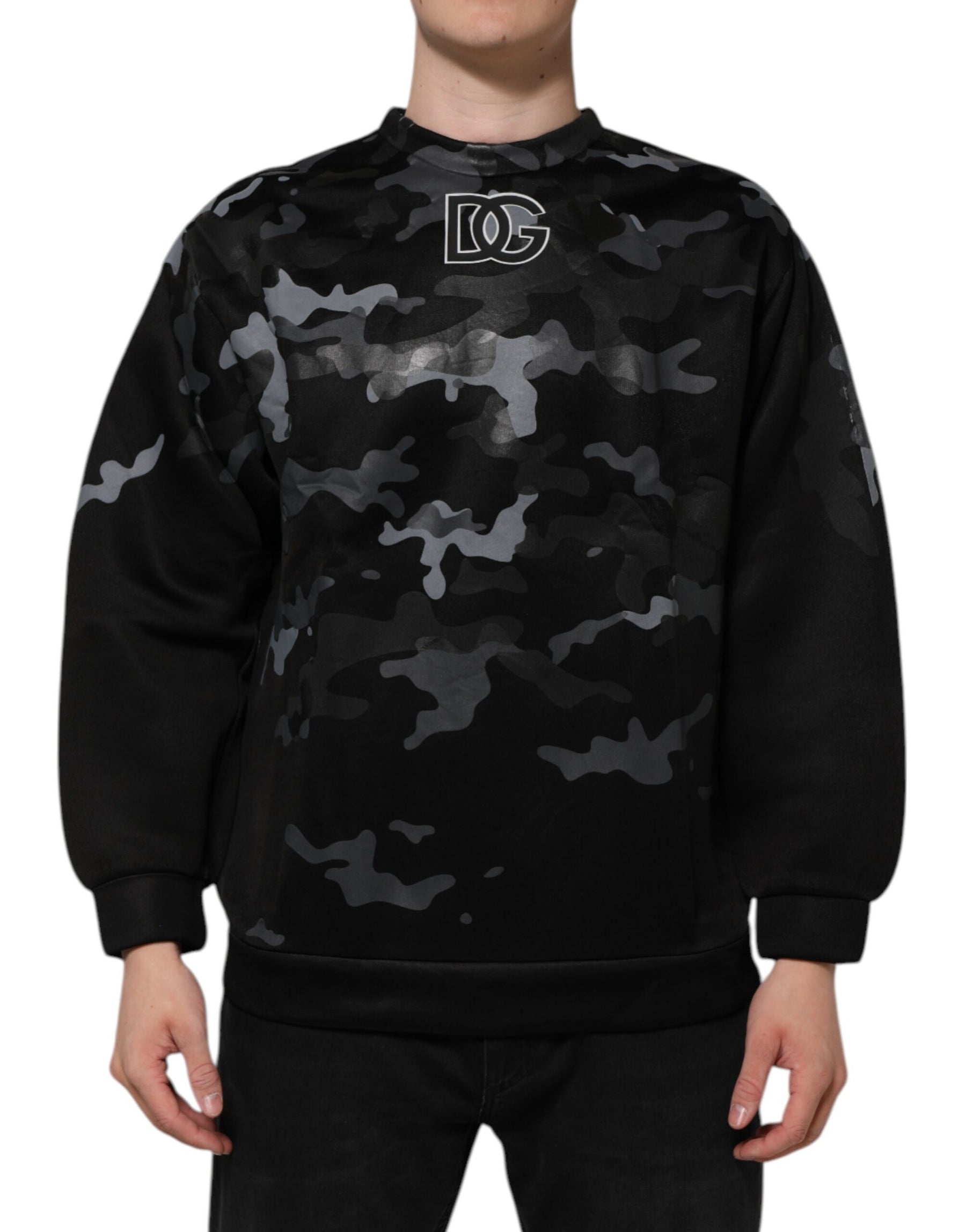 Dolce & Gabbana Black Camouflage Pullover Sweatshirt Sweater | Regal Royce