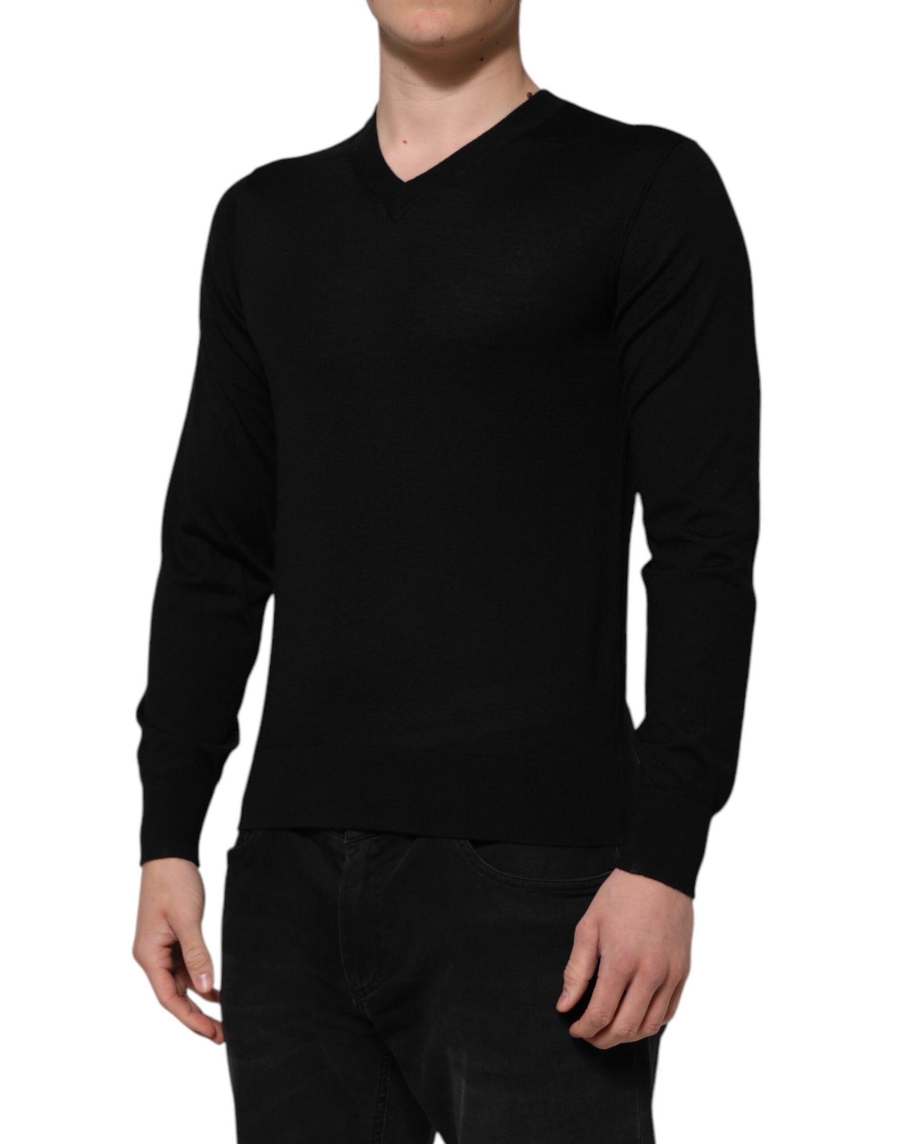 Dolce & Gabbana Dark Gray Embroidered Logo Pullover Sweater | Regal Royce