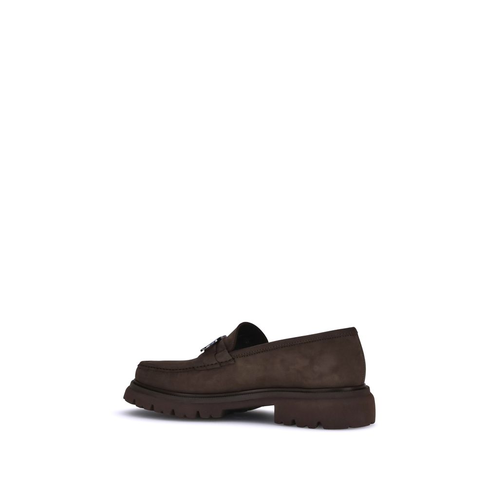 Ferragamo Brown Calf Leather Bos Taurus Slip-On Loafers | Regal Royce