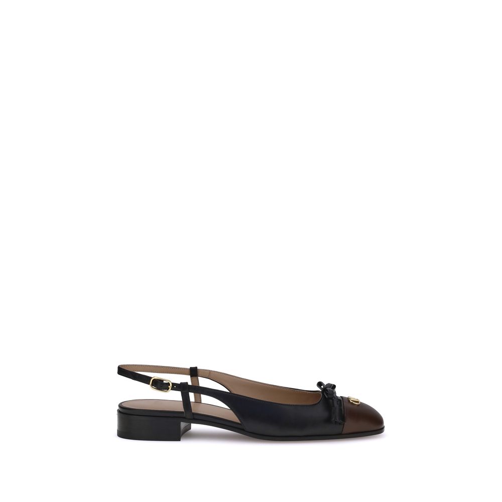 Valentino Garavani Black Goatskin Ballet Flats | Regal Royce