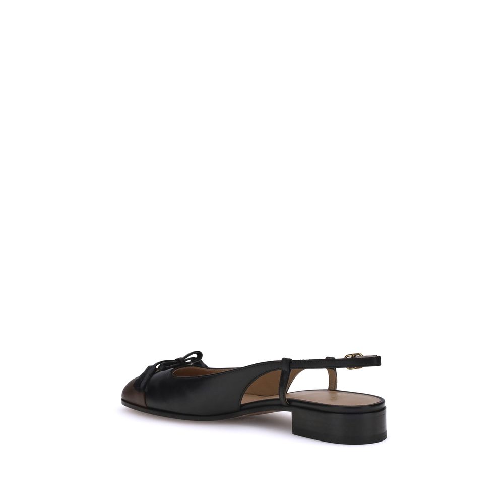 Valentino Garavani Black Goatskin Ballet Flats | Regal Royce