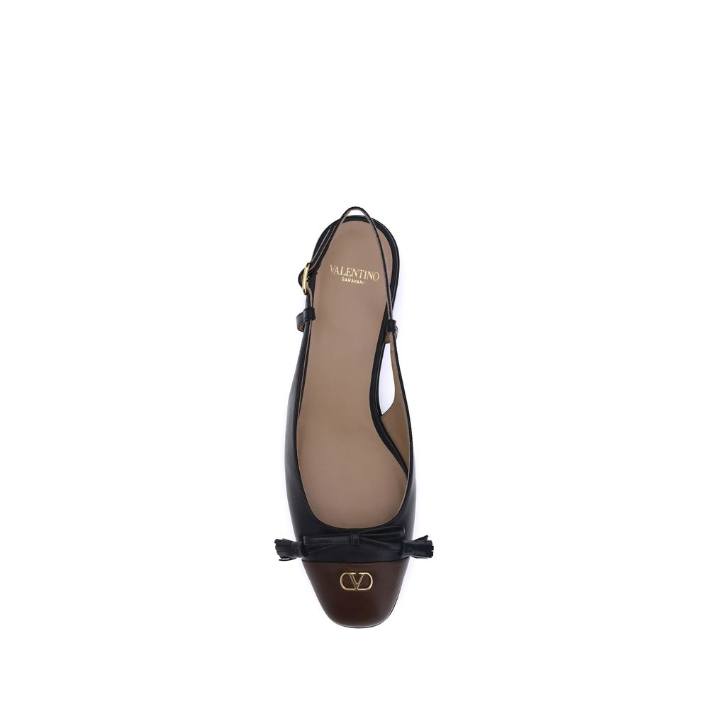 Valentino Garavani Black Goatskin Ballet Flats | Regal Royce