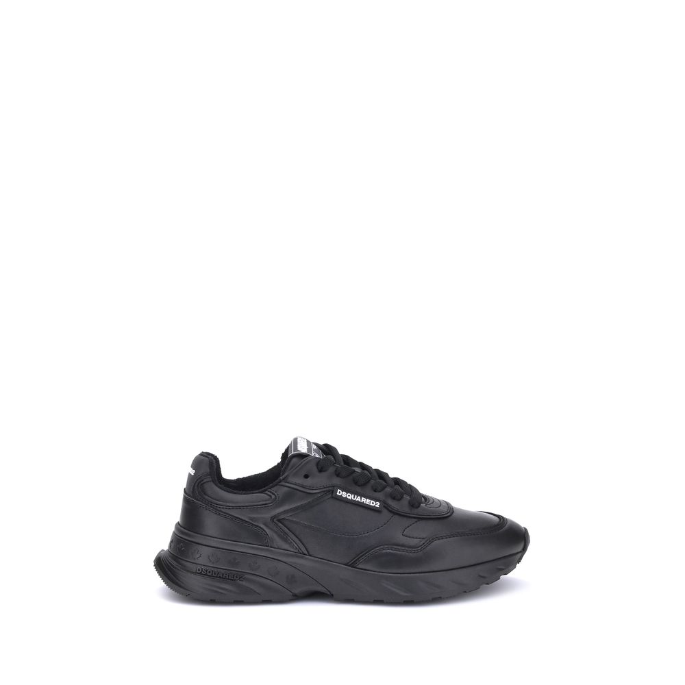 Dsquared² Black Calf Leather Bos Taurus Athletic Sneakers | Regal Royce