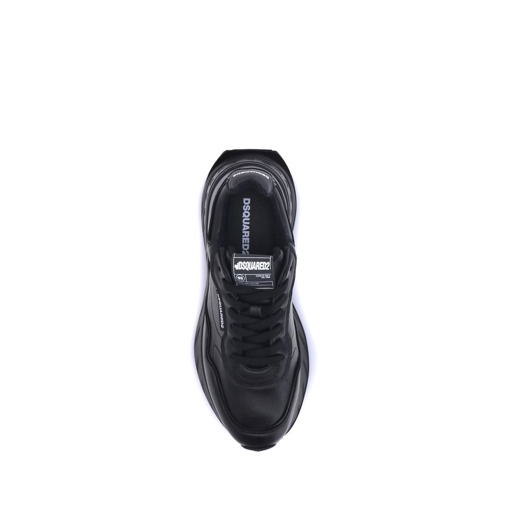 Dsquared² Black Calf Leather Bos Taurus Athletic Sneakers | Regal Royce