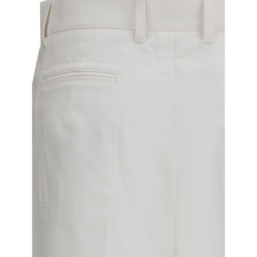 Chloé White Cotton Flared Pants | Regal Royce