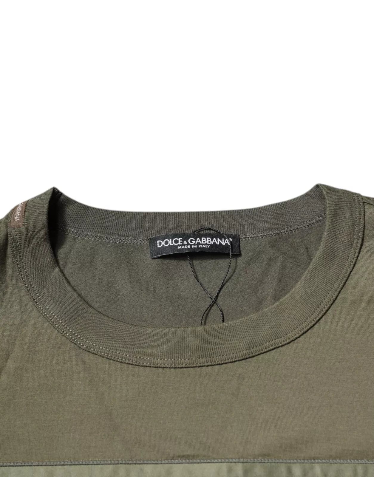 Dolce & Gabbana Army Green DG Love Cotton Crew Neck T-shirt | Regal Royce