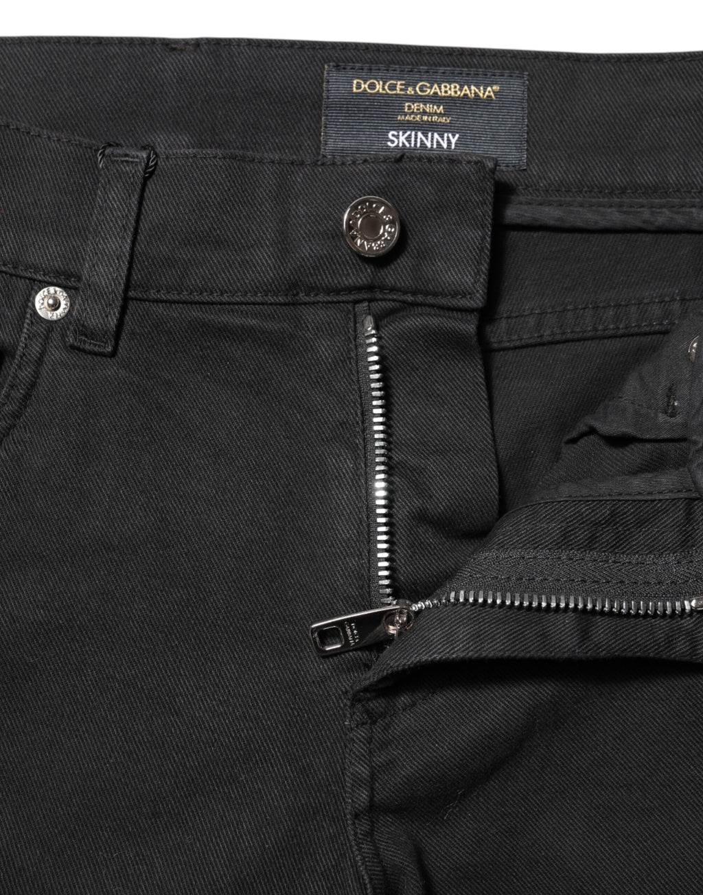 Dolce & Gabbana Black Tattered White Lining Skinny Denim Jeans