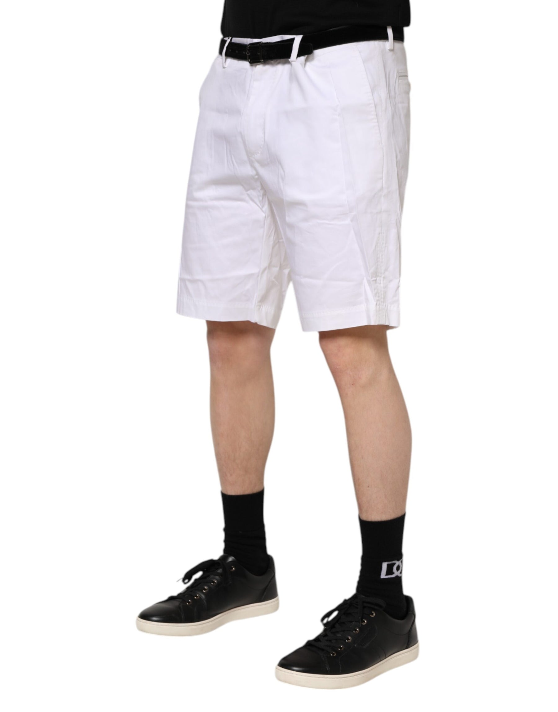 Dolce & Gabbana White Chinos Cotton Stretch Casual Shorts | Regal Royce