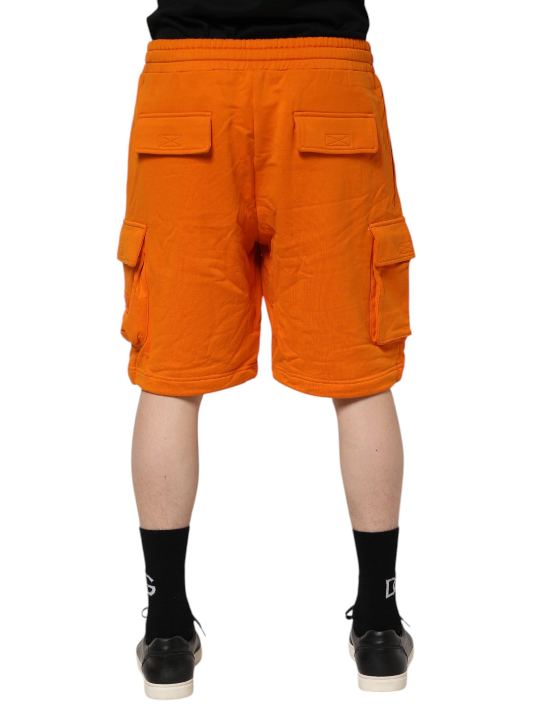 Dolce & Gabbana Orange Cotton Men Casual Cargo Bermuda Shorts | Regal Royce