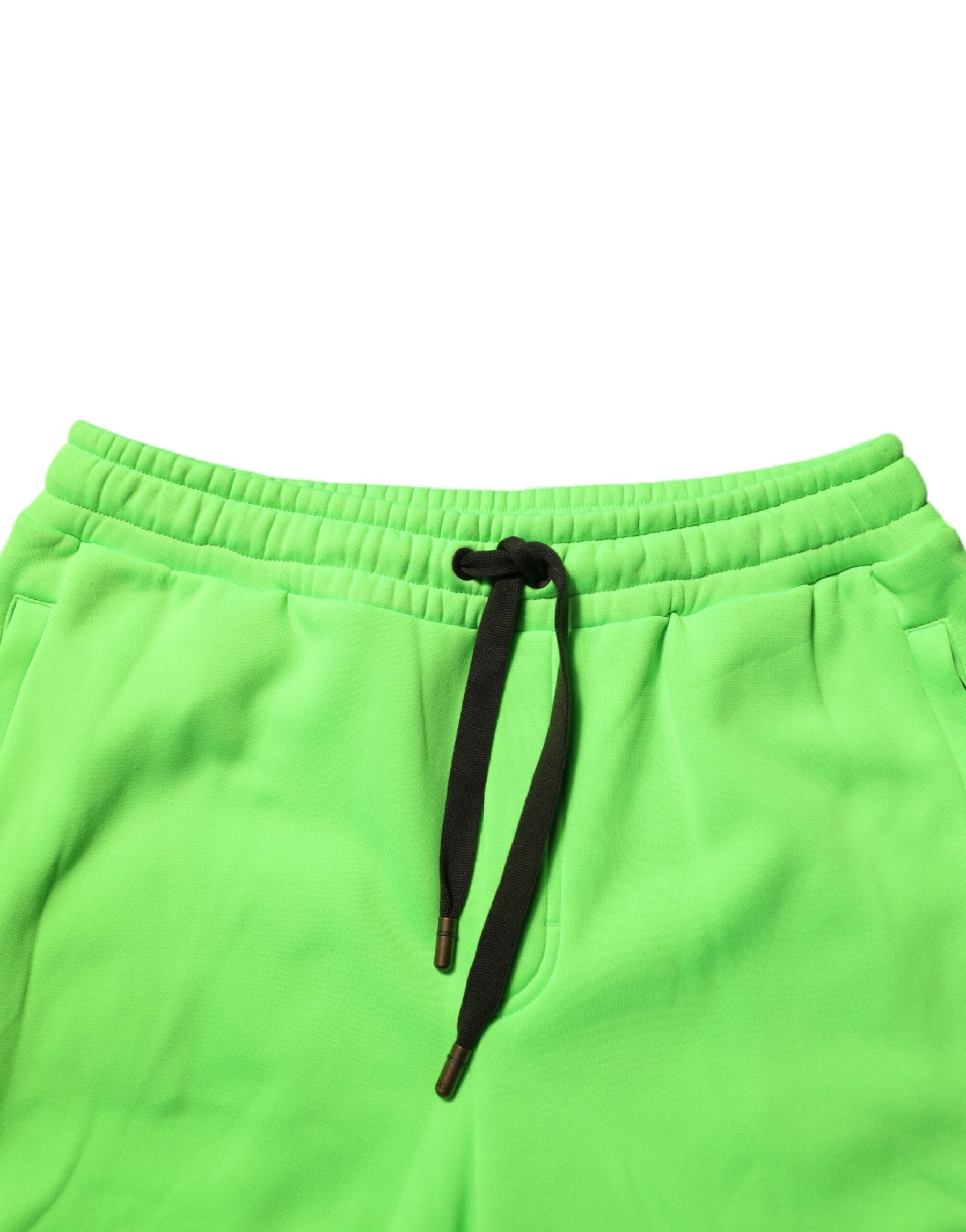 Dolce & Gabbana Green Patchwork Cargo Bermuda Men Shorts | Regal Royce