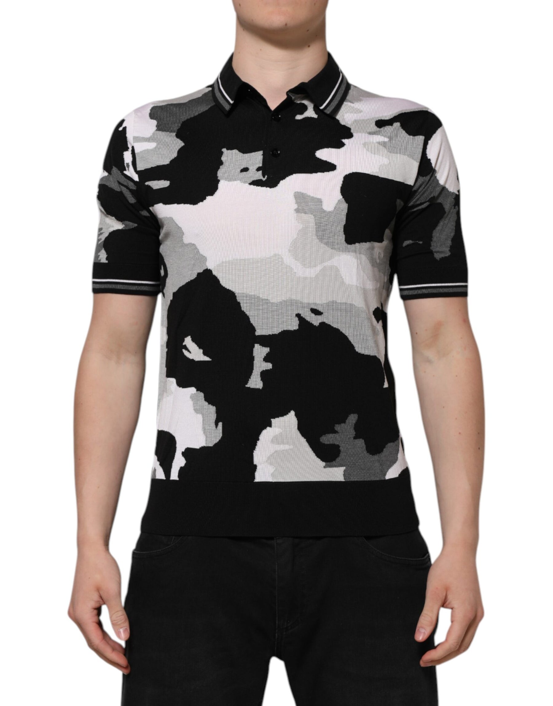 Dolce & Gabbana Multicolor Camouflage Collared Polo T-shirt | Regal Royce