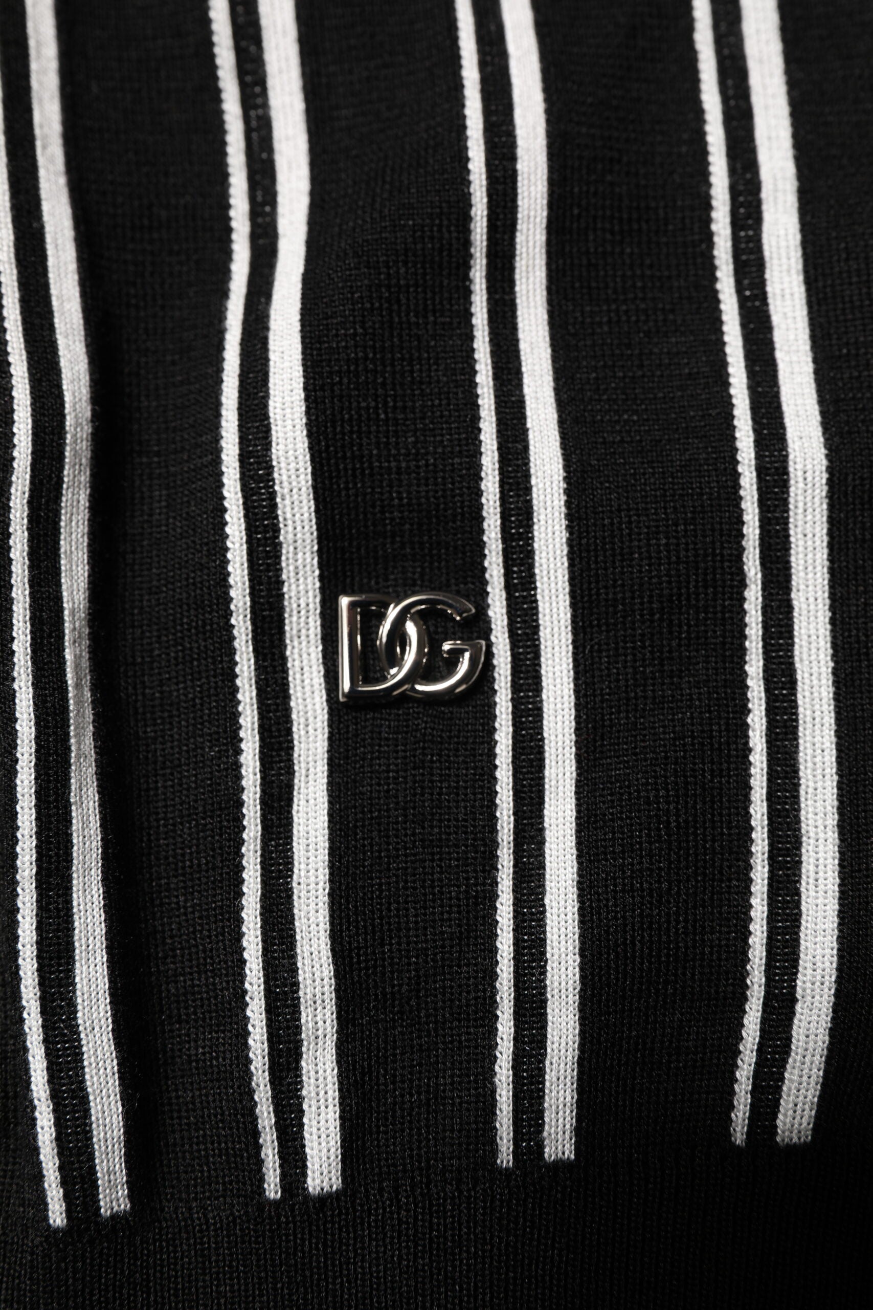 Dolce & Gabbana Black White Stripes Collared Polo T-shirt | Regal Royce