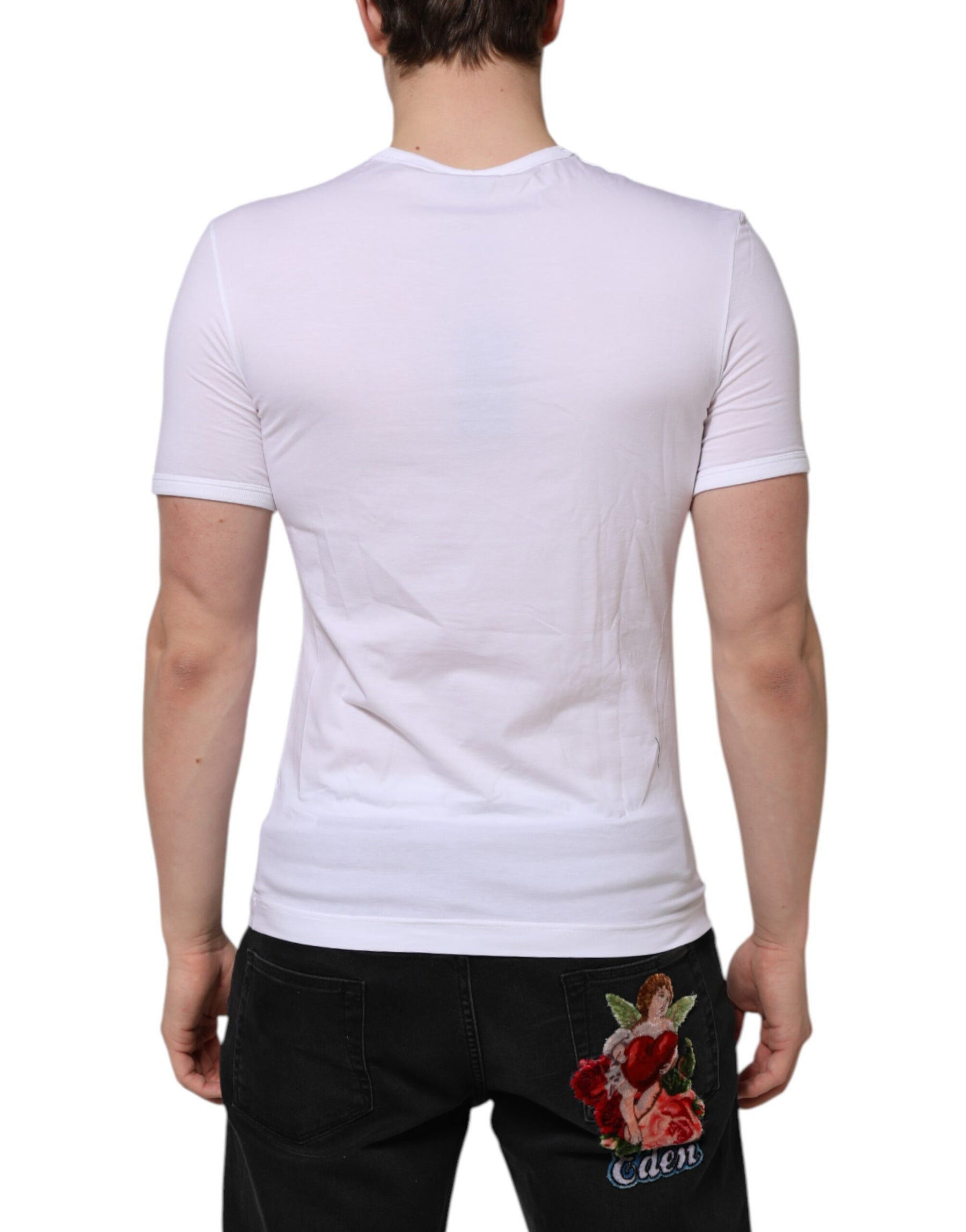 Dolce & Gabbana White Short Sleeves V-neck Underwear T-shirt | Regal Royce