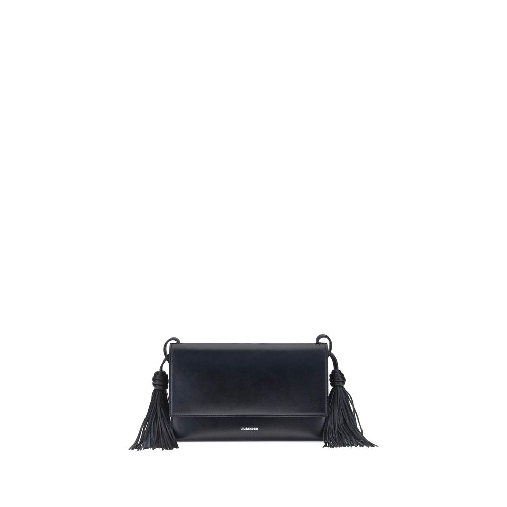 Jil Sander Black Calf Leather Bos Taurus Shoulder Bag | Regal Royce
