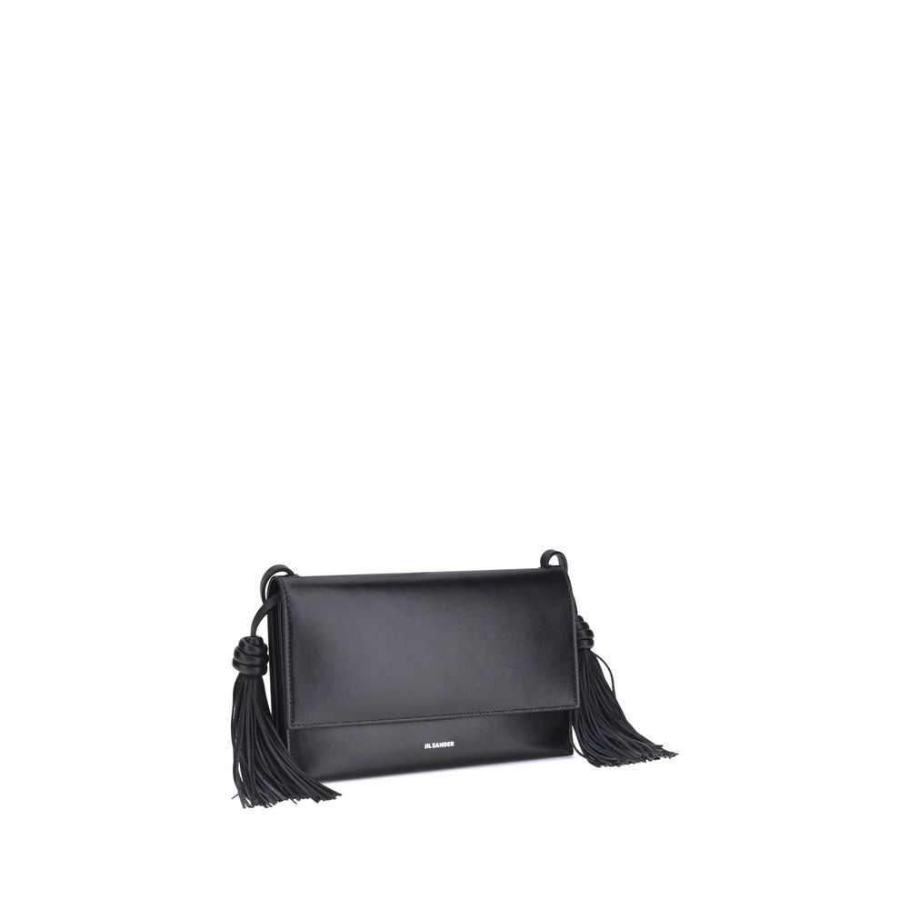 Jil Sander Black Calf Leather Bos Taurus Shoulder Bag | Regal Royce