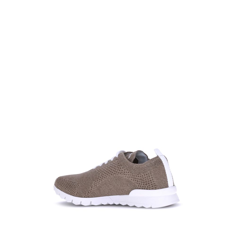 Kiton Brown Cotton Athletic Sneakers | Regal Royce