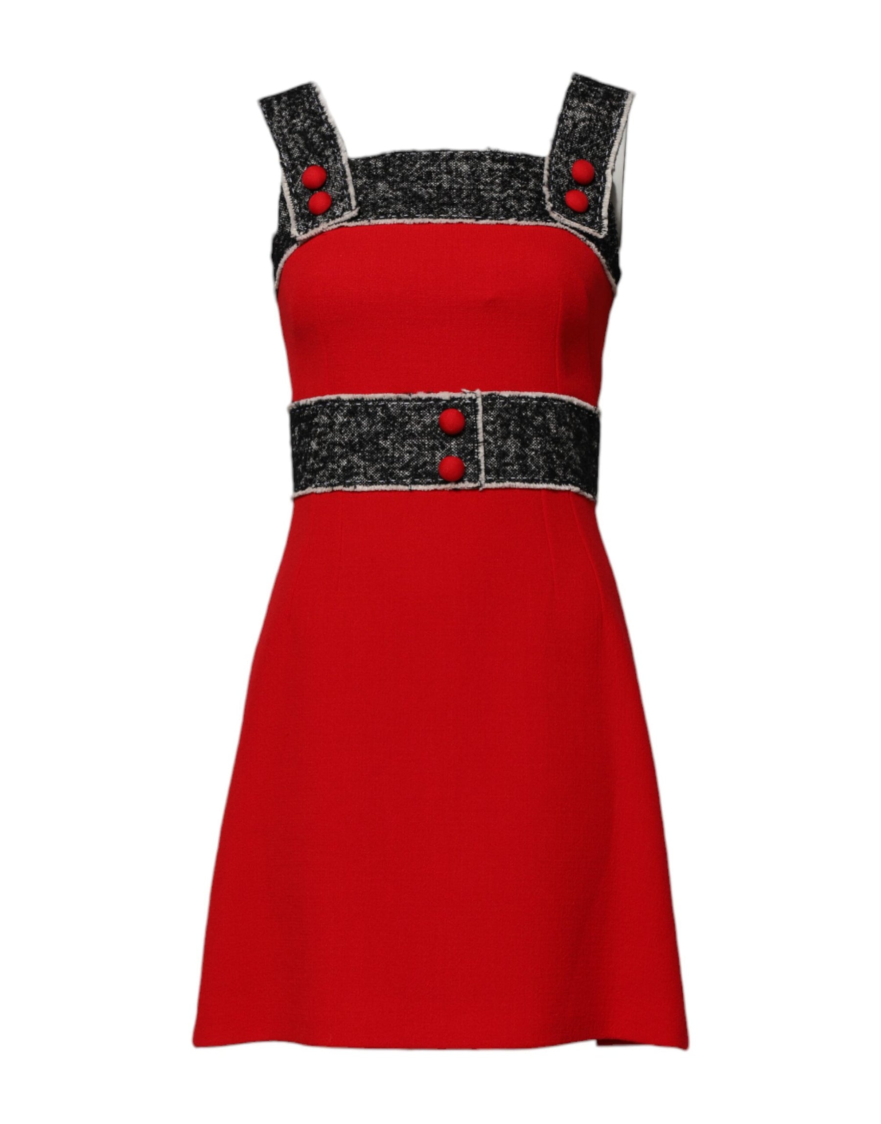 Dolce & Gabbana Red Wool Sleeveless A-line Flared Mini Dress | Regal Royce