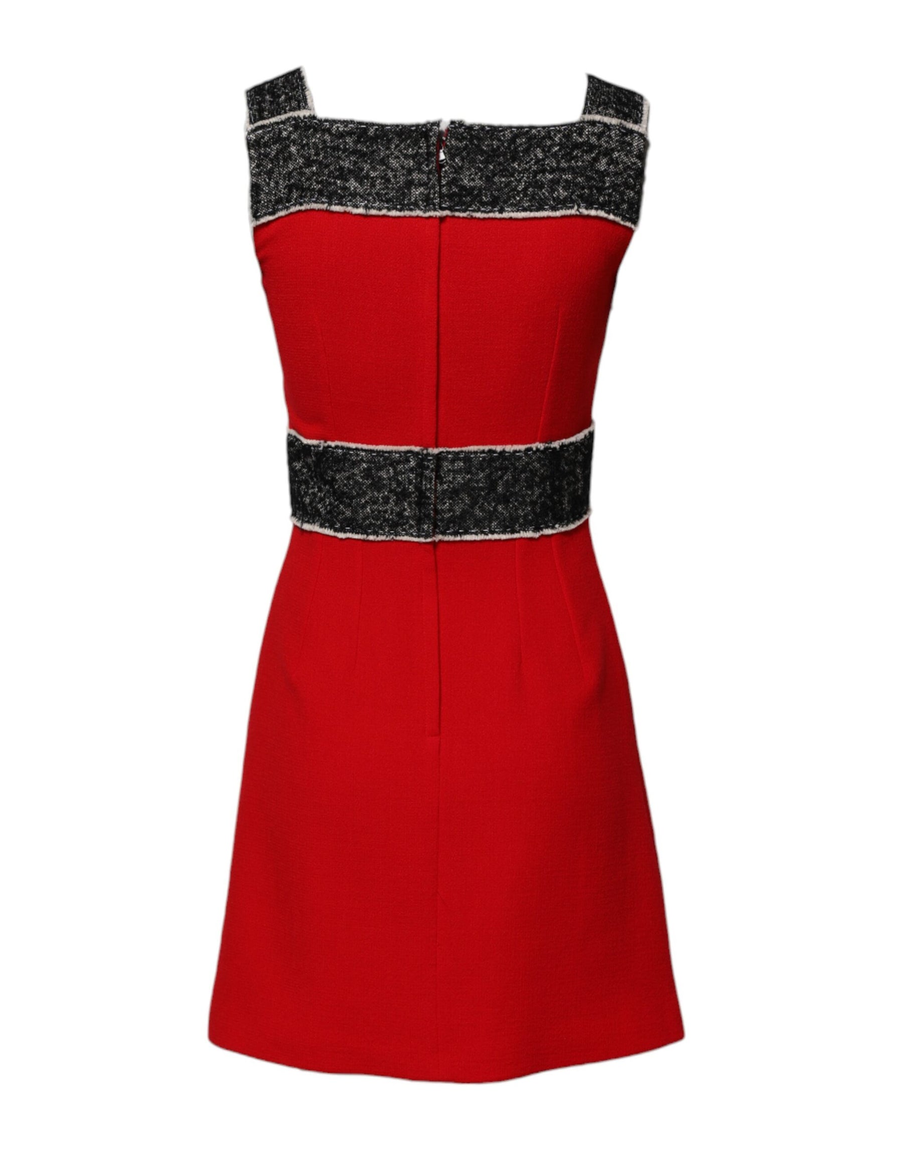 Dolce & Gabbana Red Wool Sleeveless A-line Flared Mini Dress | Regal Royce