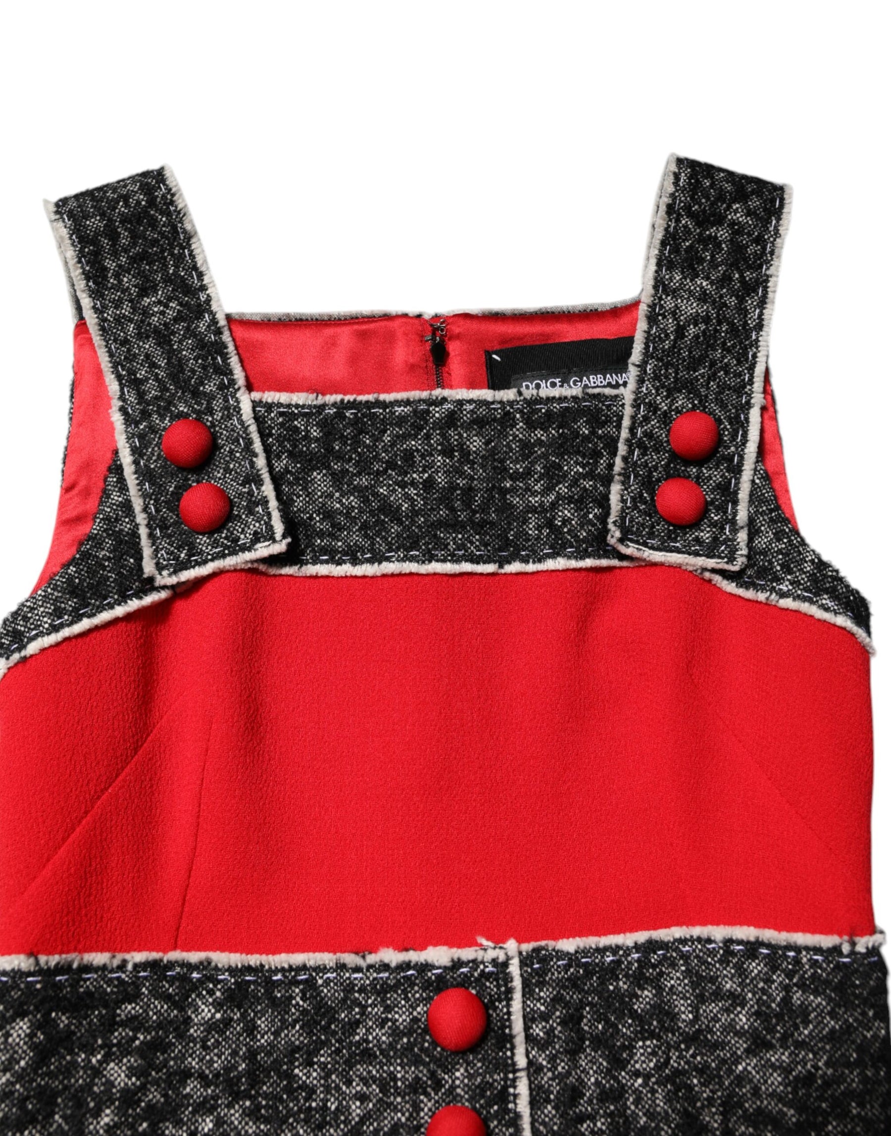 Dolce & Gabbana Red Wool Sleeveless A-line Flared Mini Dress | Regal Royce