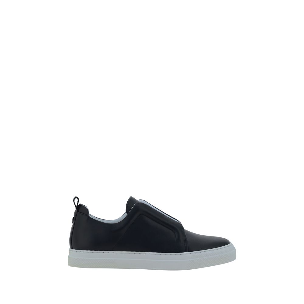 Pierre Hardy Black Calf Leather Bos Taurus Low Top Sneakers | Regal Royce