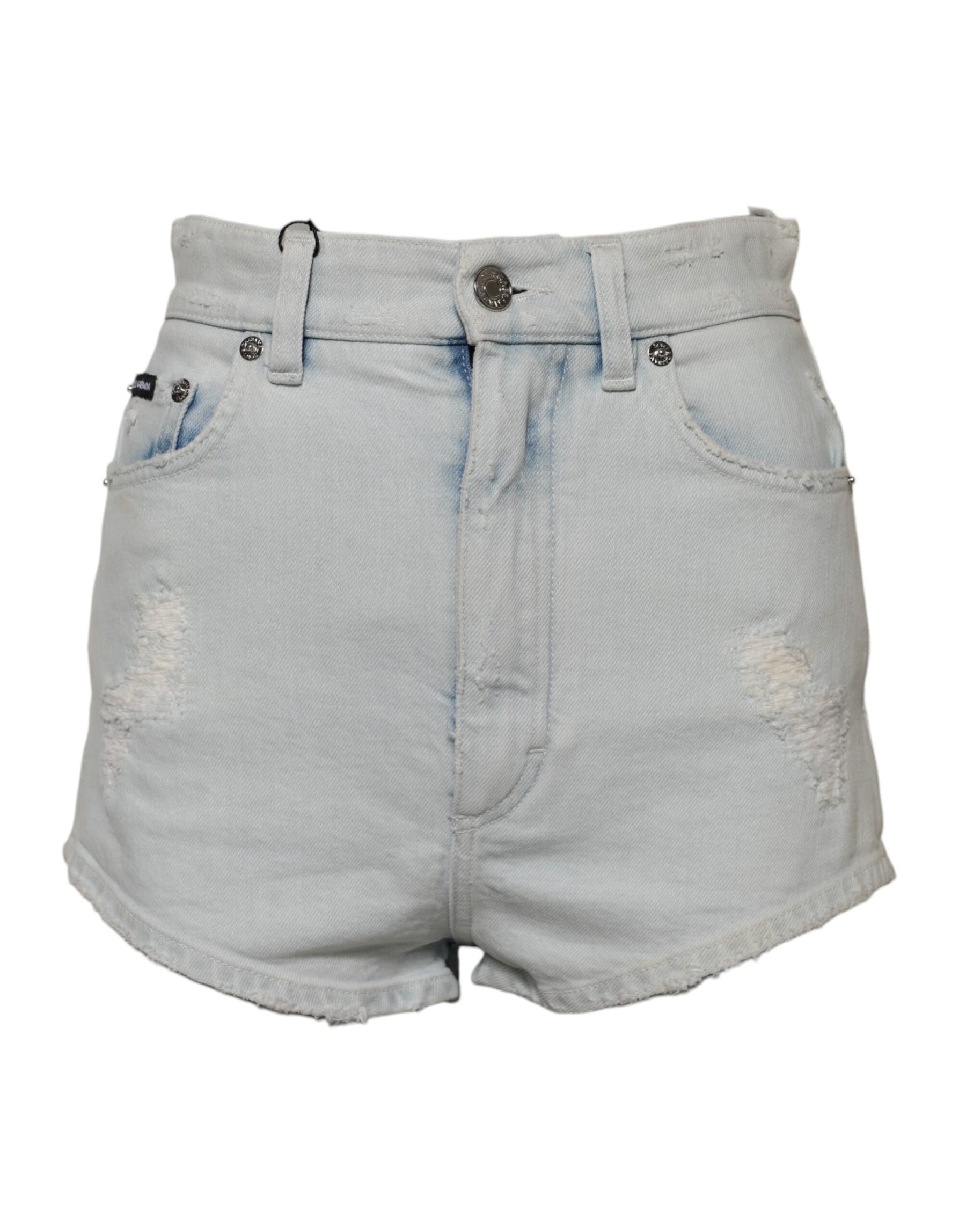 Dolce & Gabbana Light Blue Washed Denim Cotton Hot Pants Shorts | Regal Royce